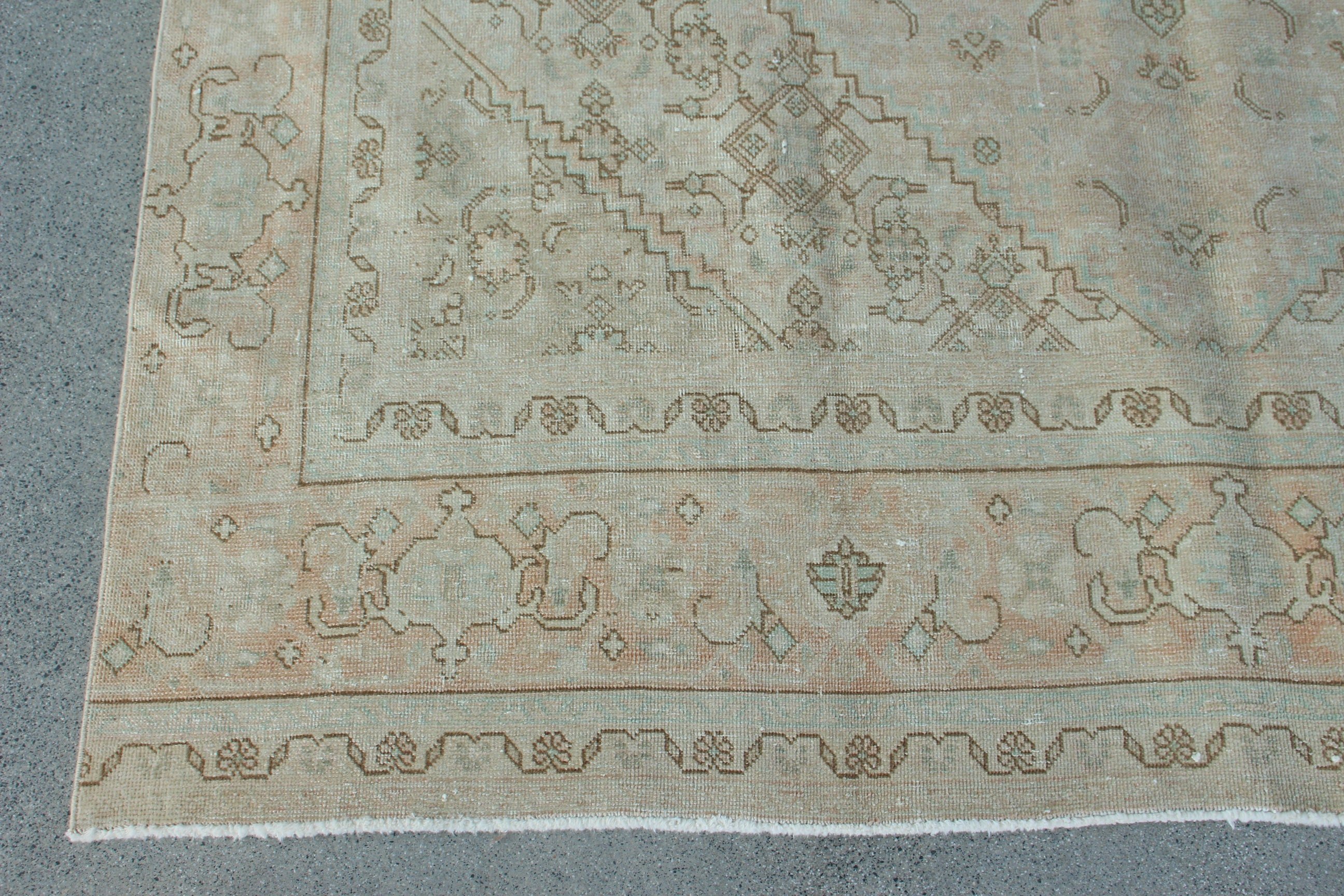 Vintage Halılar, Lüks Halılar, 5.9x9.6 ft Büyük Halılar, Türk Halıları, Büyük Vintage Halılar, Yemek Odası Halıları, Bej Açıklama Halısı, Havalı Halı