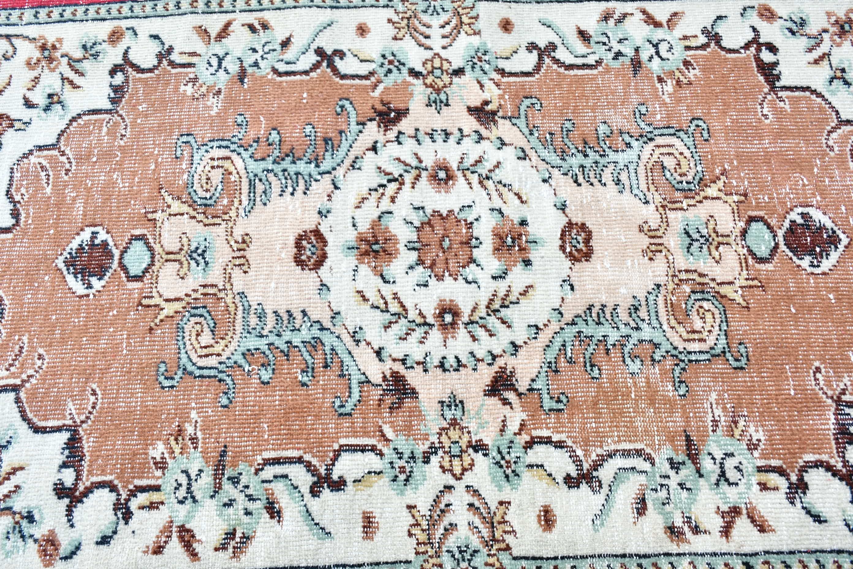 Turkish Rug, Rugs for Indoor, Moroccan Rug, Bedroom Rugs, Nursery Rug, Abstract Rug, Vintage Rug, Brown  3.7x6.6 ft Area Rug