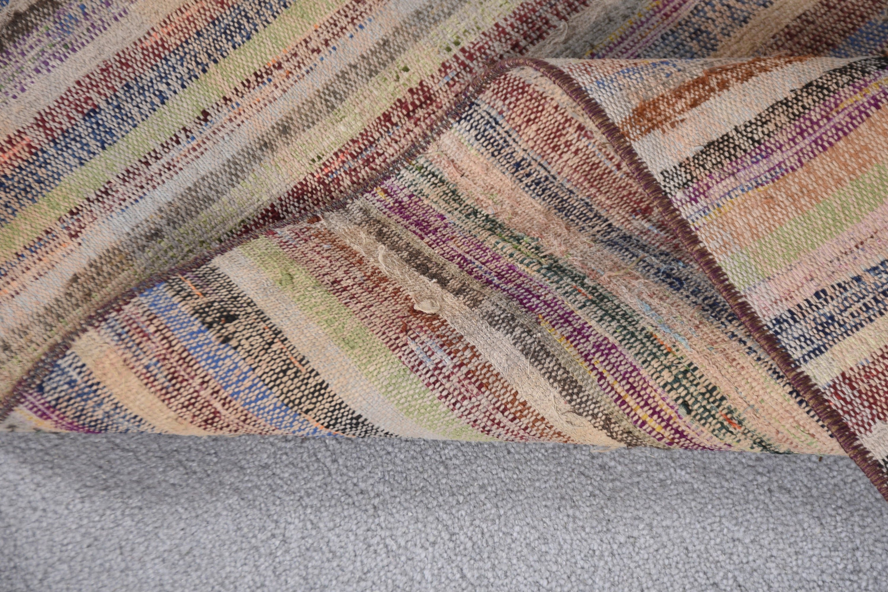 Long Runner Rugs, Corridor Rugs, Rainbow Geometric Rugs, Flatweave Rugs, 3x9.3 ft Runner Rugs, Vintage Rug, Turkish Rug