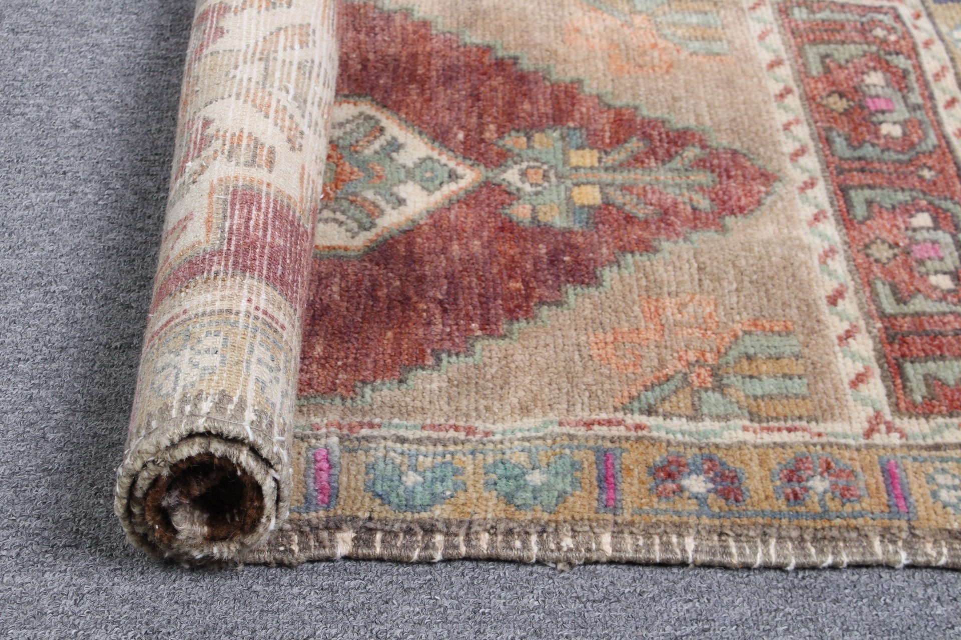 Yatak Odası Halıları, Fas Halısı, Vintage Halı, 1.7x3.4 ft Küçük Halı, Çocuk Halısı, Yatak Odası Halıları, Mor Zemin Halısı, Doğal Halı, Türk Halısı