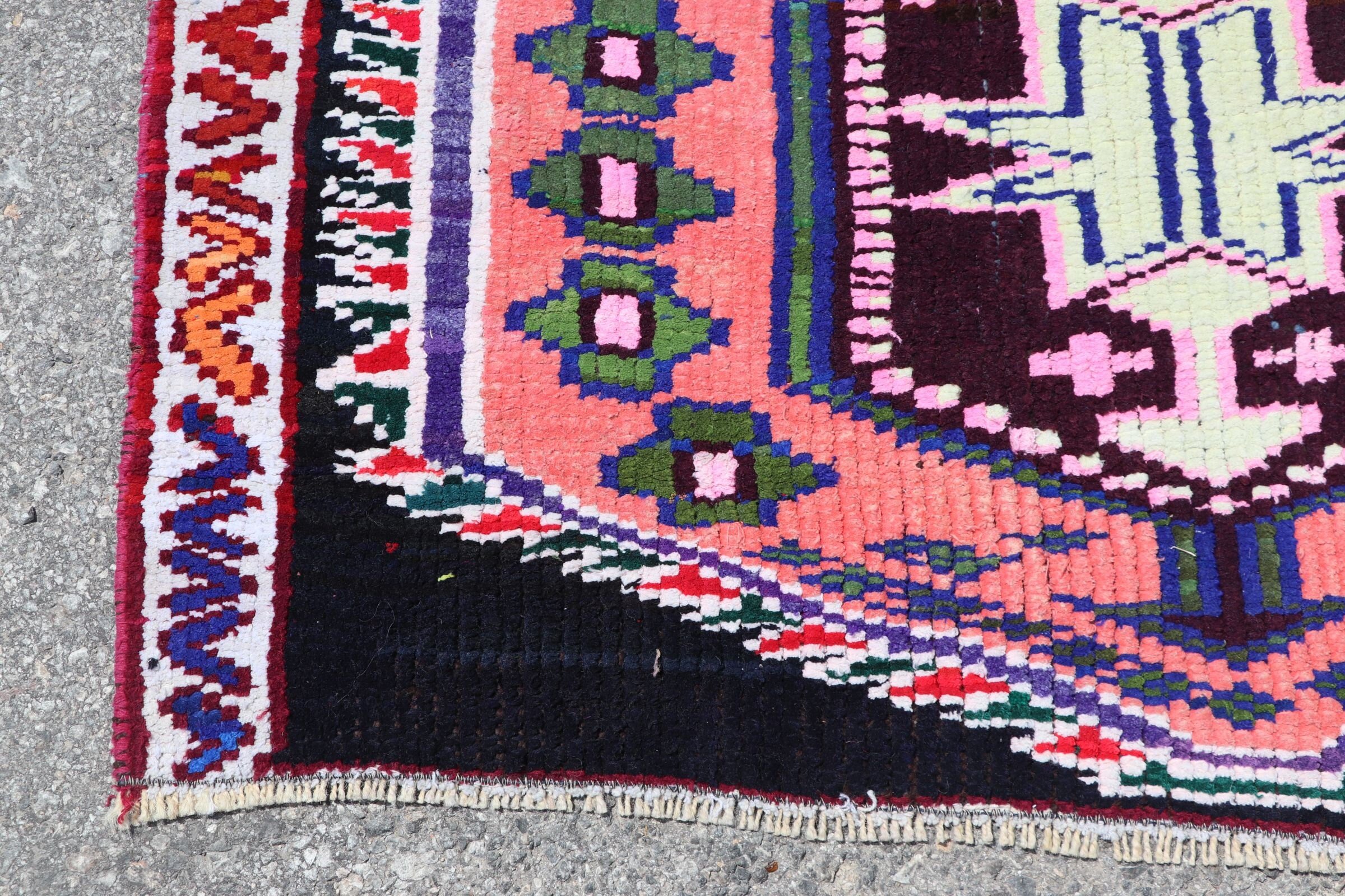 Turkish Rug, Vintage Rugs, Moroccan Rug, Black Antique Rug, Handwoven Rug, 2.8x11.4 ft Runner Rug, Oushak Rugs, Rugs for Kitchen, Stair Rug
