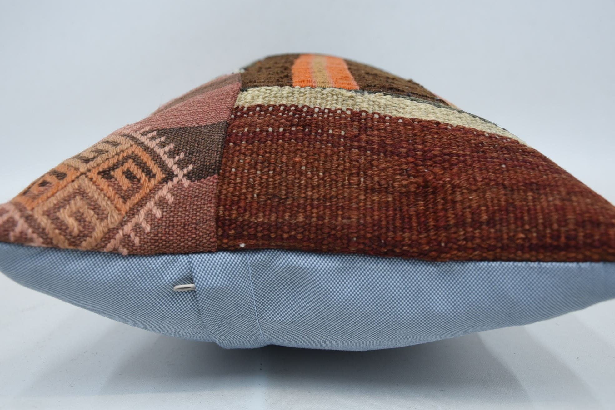 Bench Pillow, Home Decor Pillow, Colorful Cushion Case, Kilim Pillow, 12"x24" Brown Pillow Cover, Indoor Pillow Sham, Throw Kilim Pillow