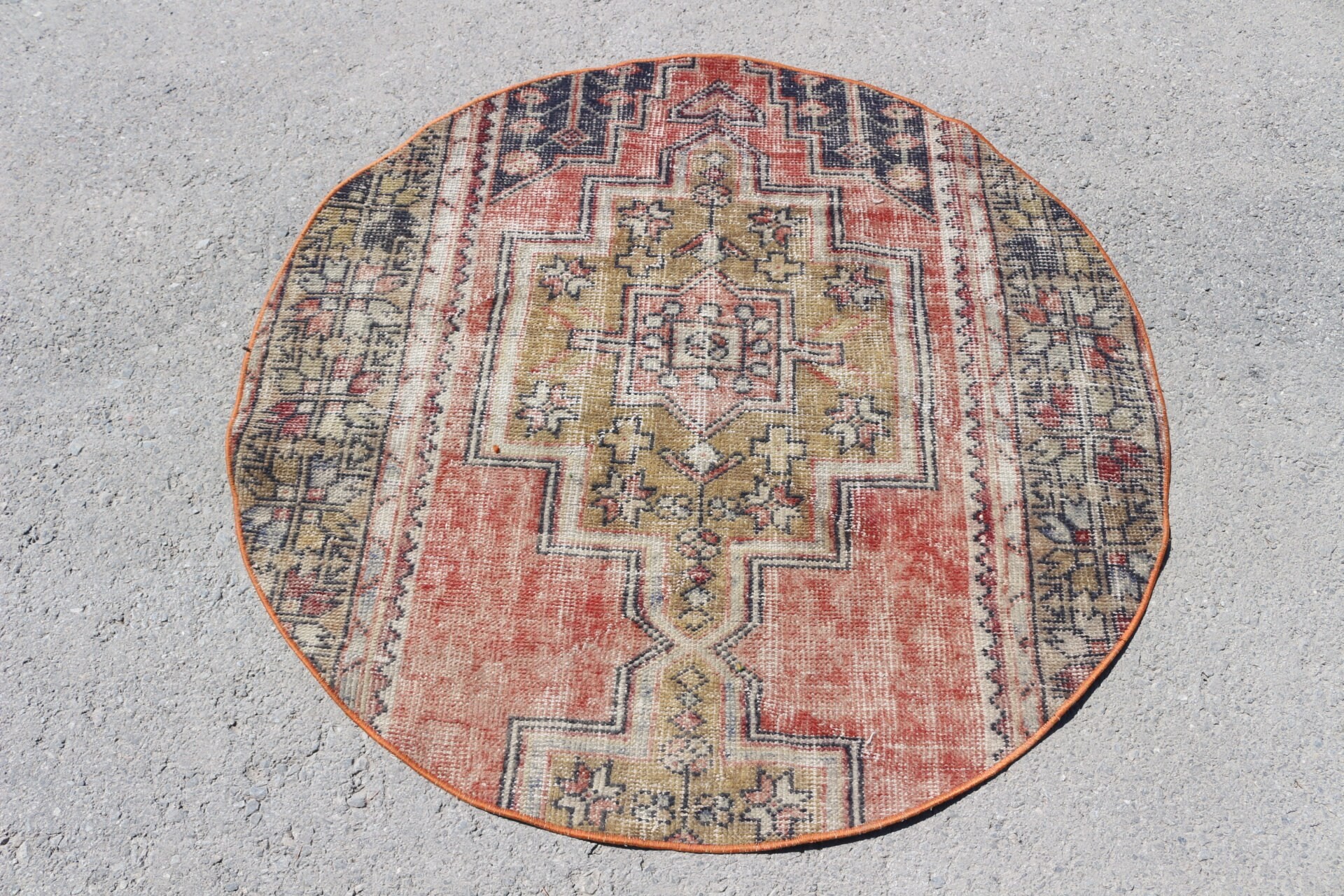 Entry Rug, Door Mat Rug, Oriental Rugs, Red Anatolian Rug, Rugs for Kitchen, Wool Rugs, Vintage Rug, Turkish Rug, 3.8x3.9 ft Small Rugs