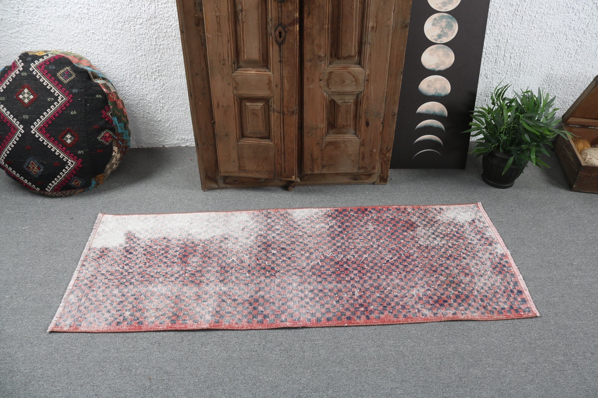 Uzun Yolluk Halıları, 2.1x5.5 ft Yolluk Halıları, Açıklama Halısı, Vintage Halılar, Türk Halısı, Lüks Halı, Kırmızı Nötr Halılar, Merdiven Yolluk Halıları