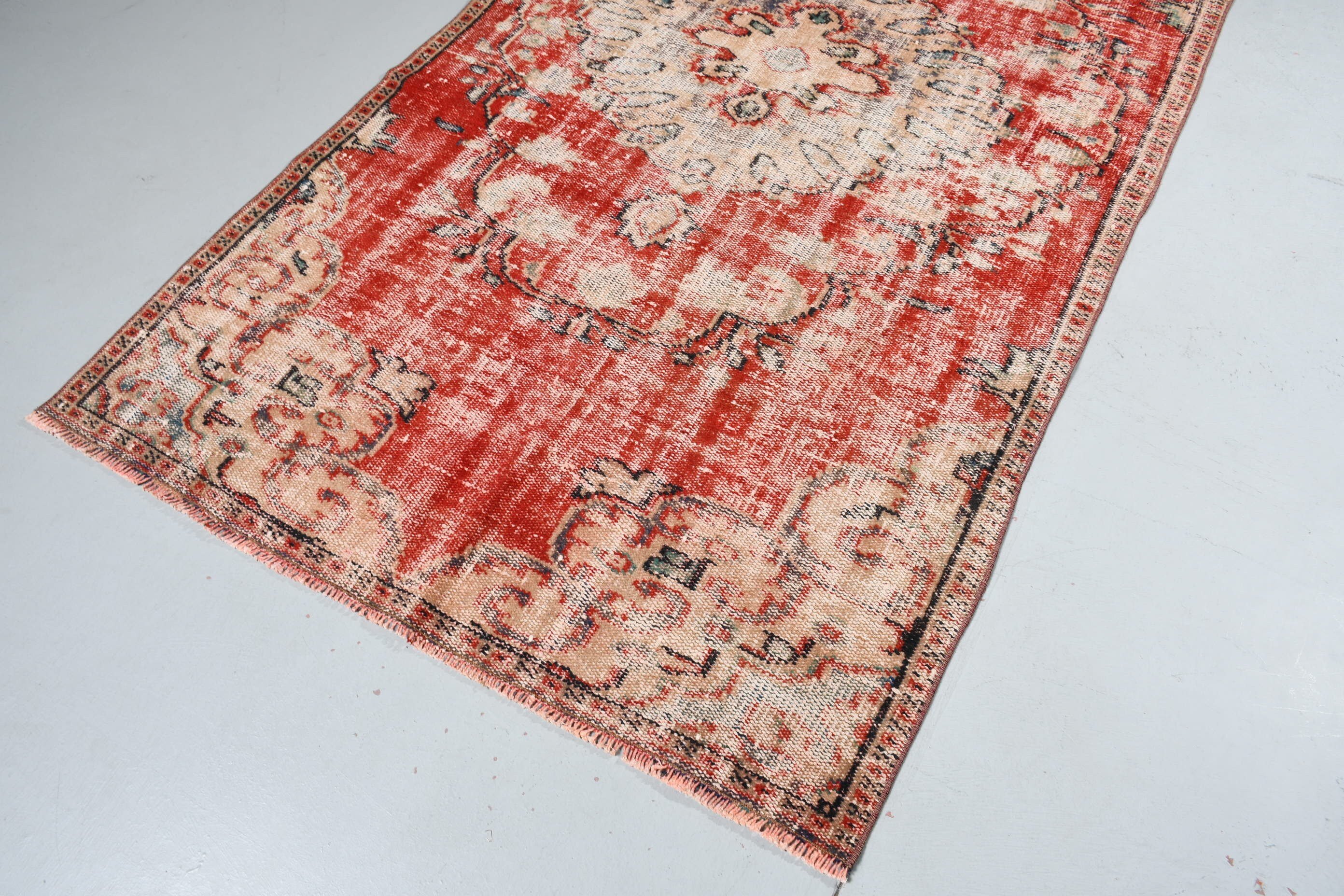 4.5x8.2 ft Area Rug, Rugs for Floor, Floor Rug, Red Oriental Rug, Turkish Rug, Handmade Rug, Dining Room Rugs, Bedroom Rug, Vintage Rugs