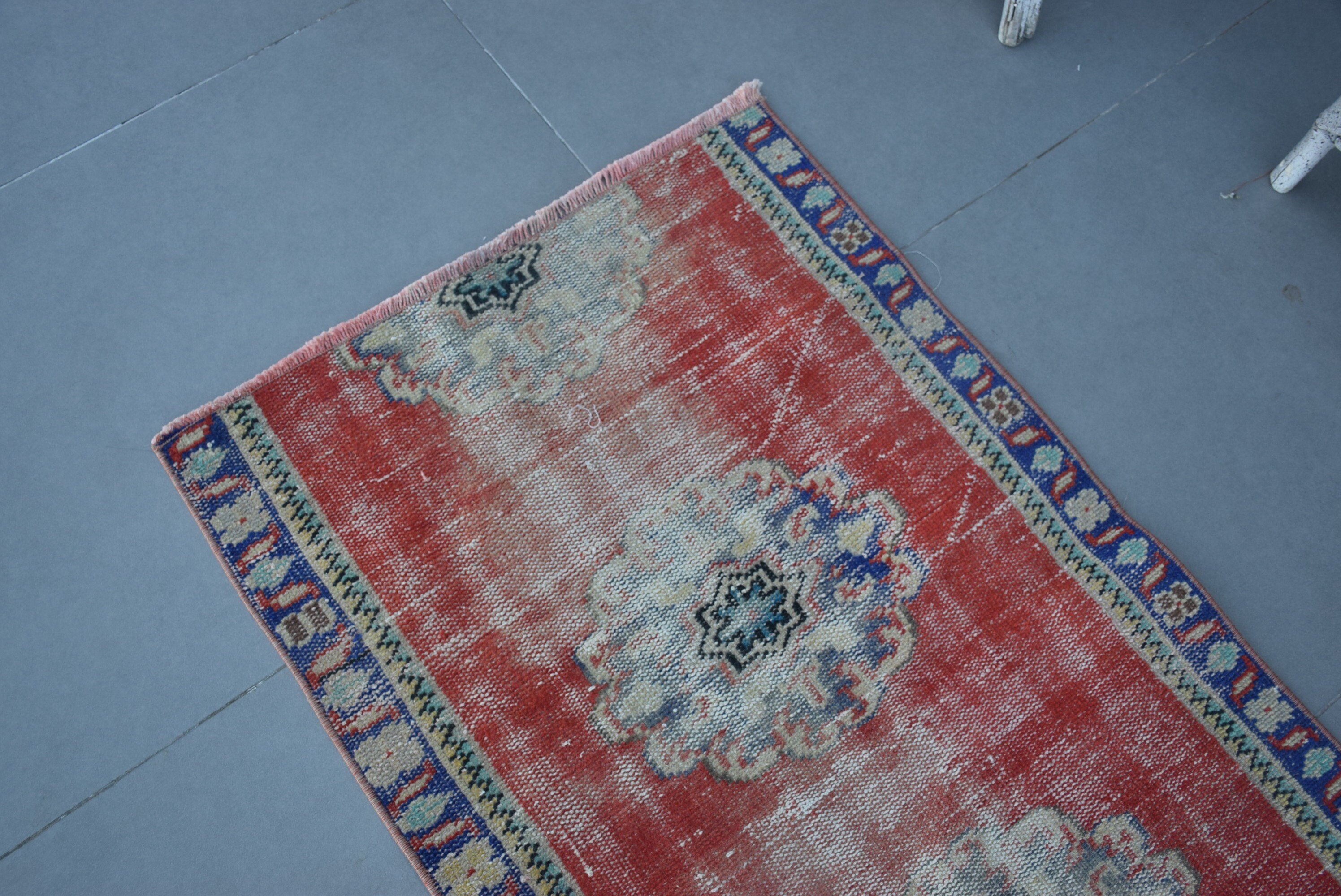 Kitchen Rugs, Turkish Rug, Rugs for Bathroom, Vintage Rugs, Bathroom Rug, Red  2.4x3.8 ft Small Rugs, Boho Rug, Bedroom Rug