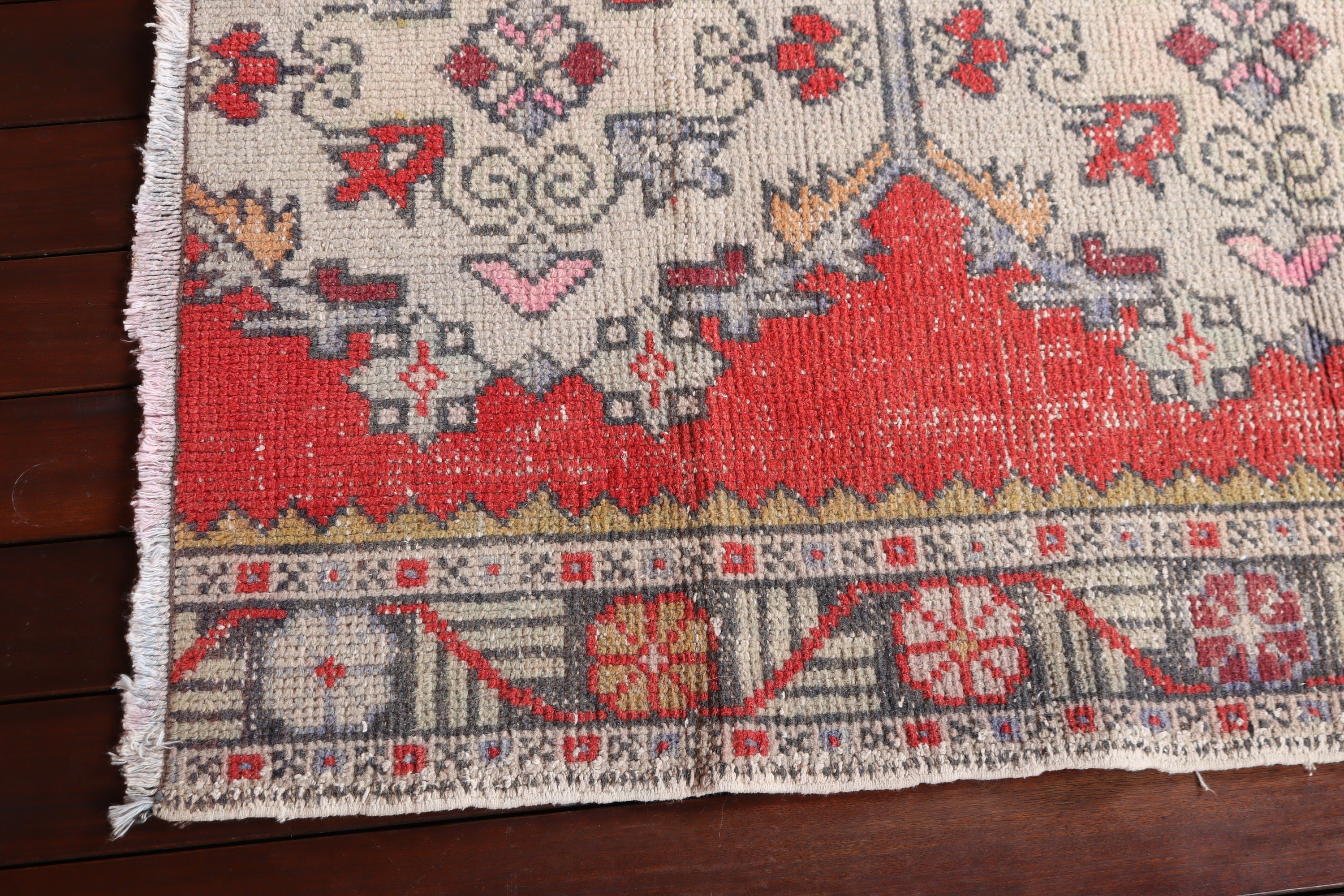 Türk Halısı, Boho Vurgulu Halılar, Dekoratif Halılar, Lüks Halı, Kırmızı Lüks Halılar, Organik Halı, Vintage Halı, 3.1x5 ft Vurgulu Halı, El Dokuma Halı