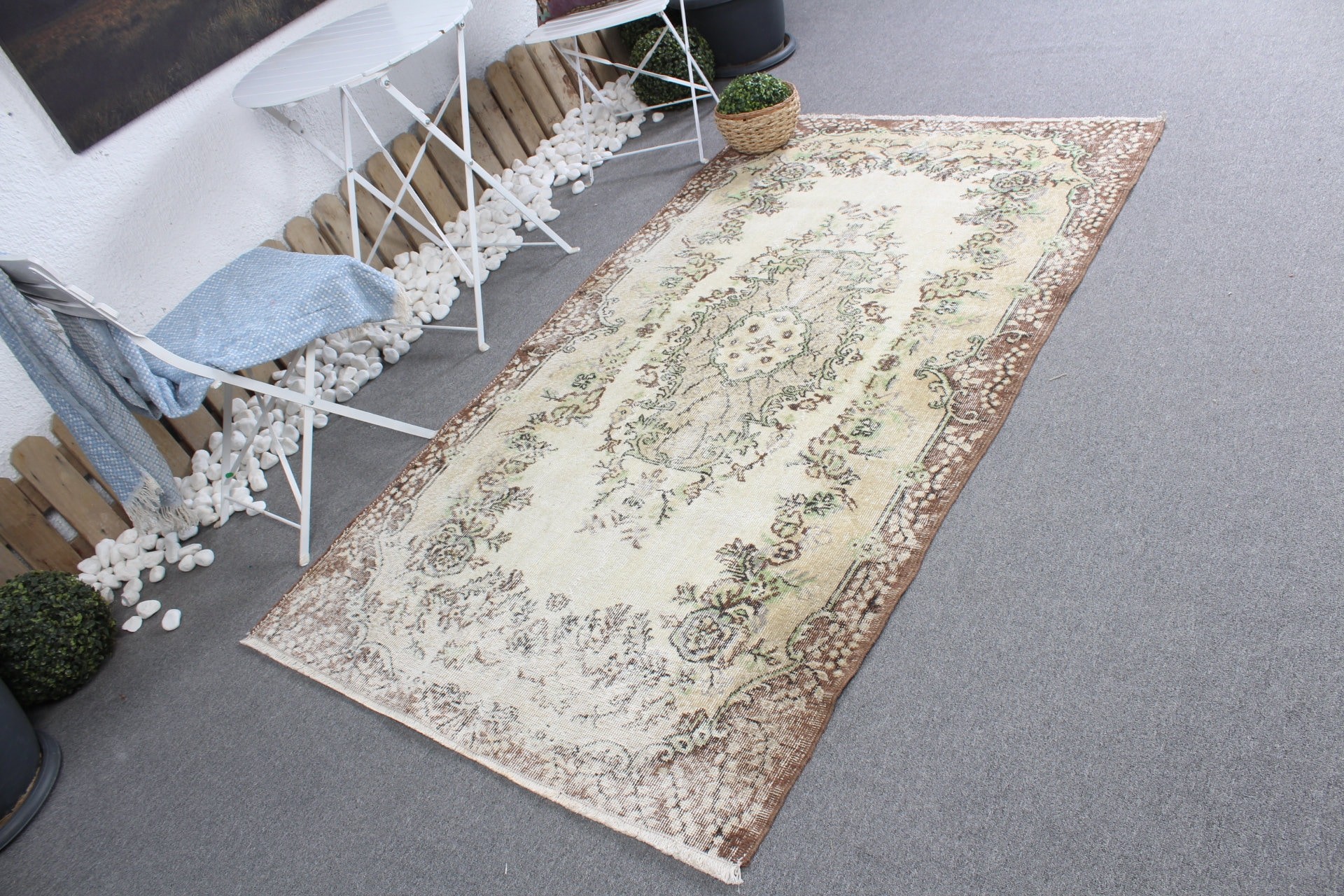 Rugs for Dining Room, Bedroom Rug, Turkish Rug, Vintage Rug, Beige Home Decor Rug, Moroccan Rugs, 3.9x6.8 ft Area Rug, Cute Rug, Floor Rugs