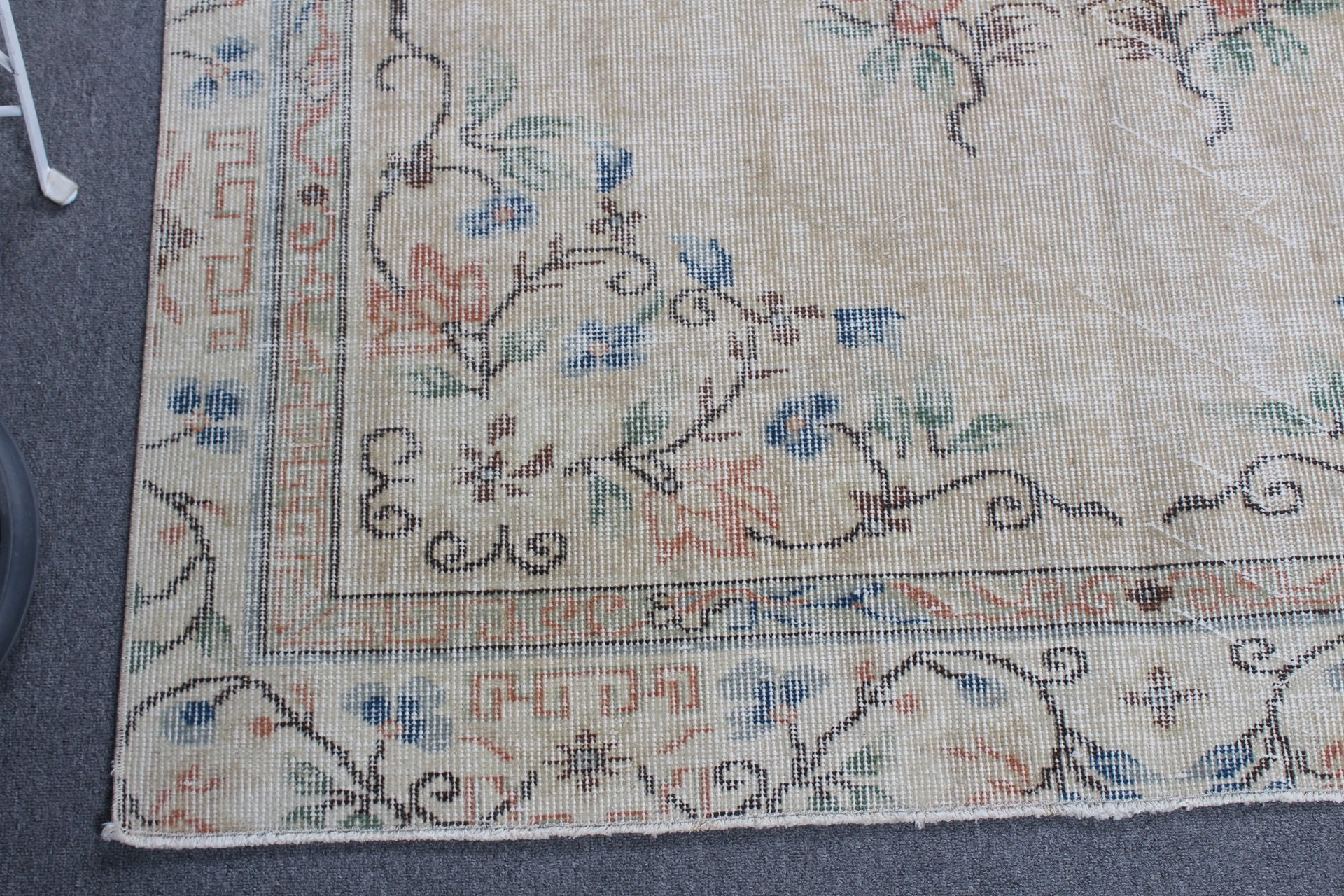 Türk Halıları, 4,9x8,5 ft Büyük Halı, Yatak Odası Halıları, Havalı Halılar, Salon Halıları, Fas Halıları, Yatak Odası Halıları, Vintage Halılar, Bej Oushak Halıları