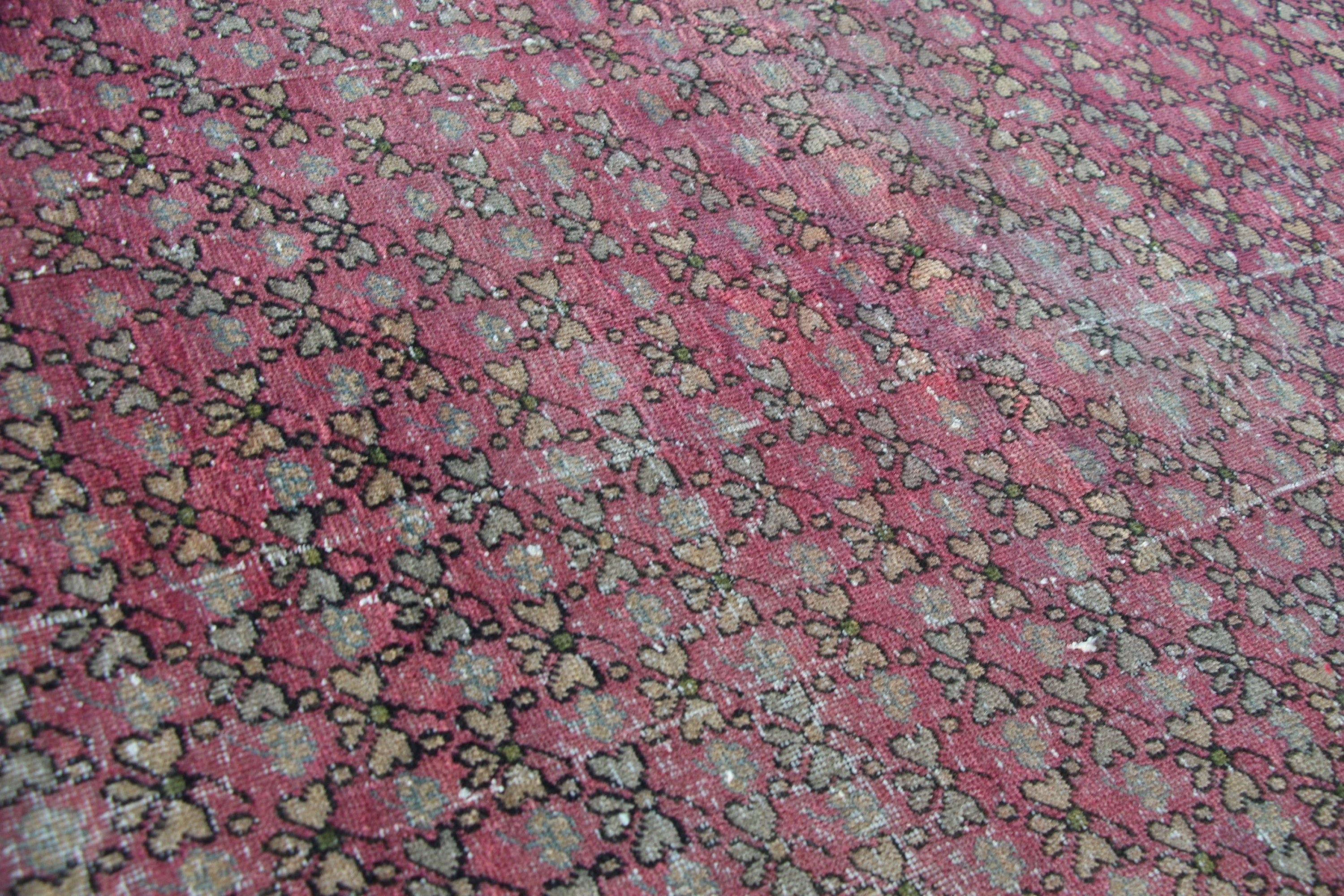 Pembe Anadolu Halısı, Vintage Halı, Çocuk Halısı, 3.9x5.9 ft Accent Halısı, Oushak Halısı, Giriş Halısı, Türk Halısı, Yatak Odası Halısı, Giriş Halıları