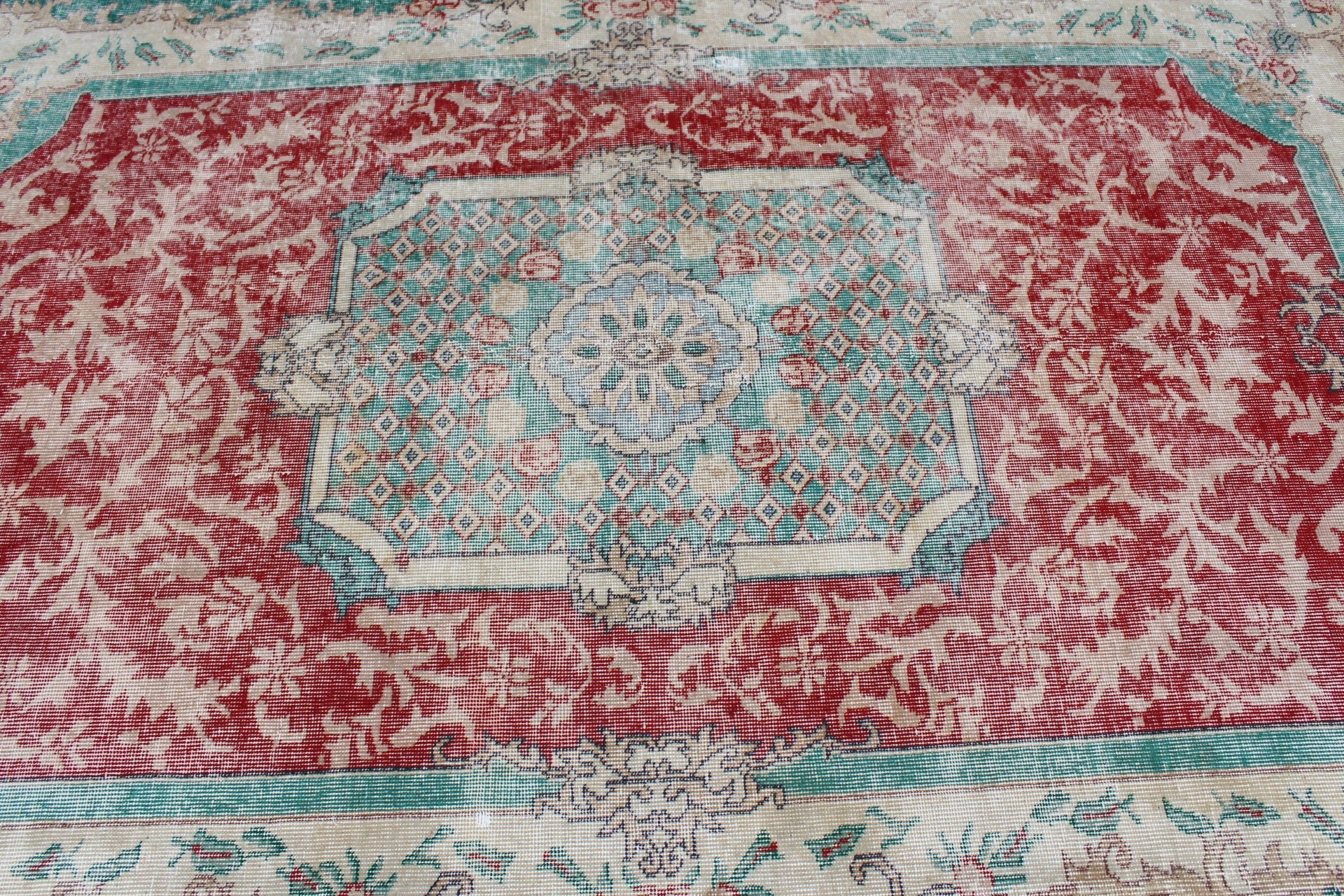 Ev Dekorasyonu Halısı, Türk Halısı, Organik Halılar, Mutfak Halısı, Yeşil 5.2x8.2 ft Büyük Halı, Yemek Odası Halısı, Yatak Odası Halısı, Vintage Halı