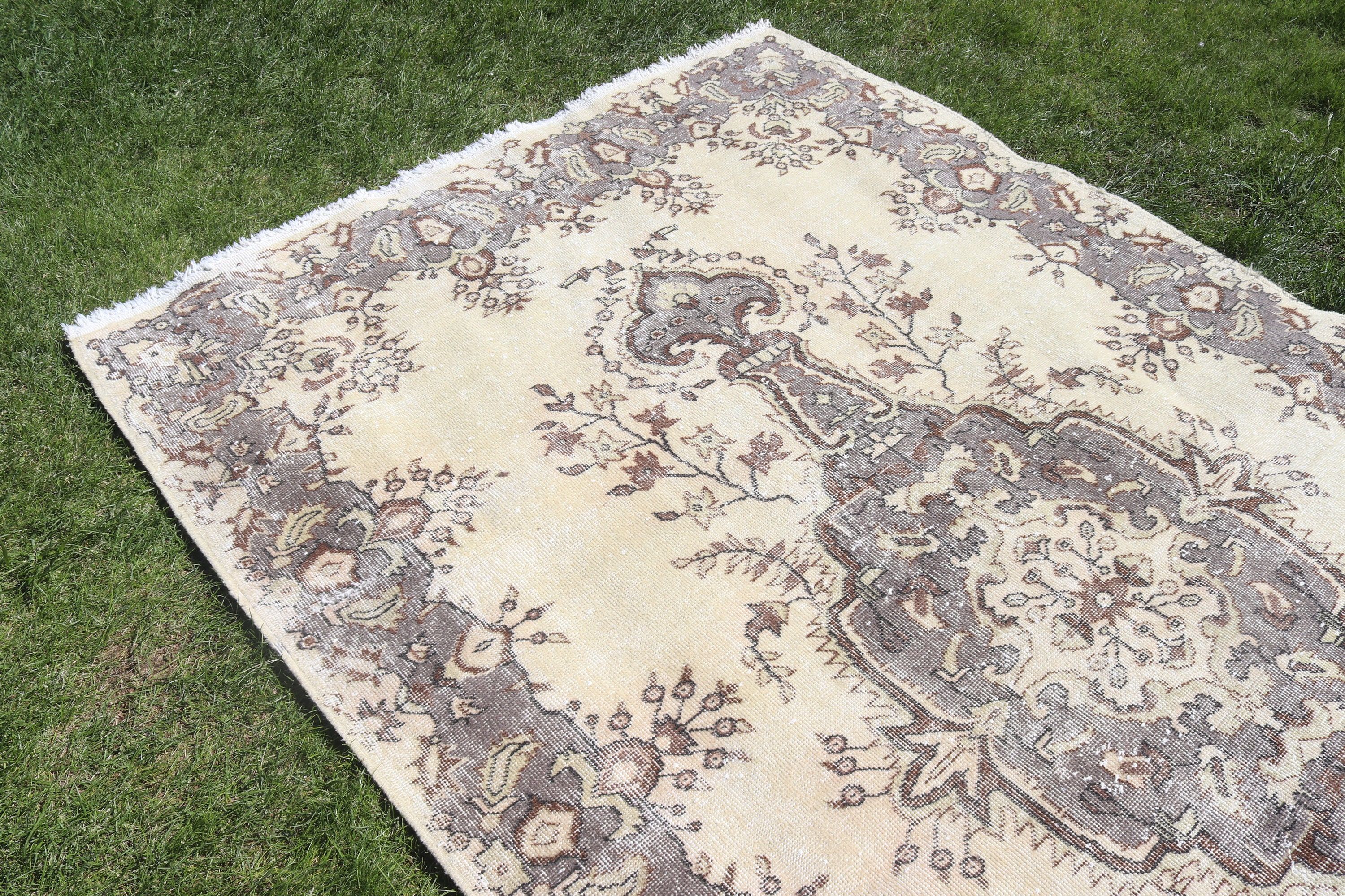 Vintage Rug, Large Vintage Rug, Outdoor Rugs, Beige Boho Rugs, Cool Rugs, Bedroom Rugs, 5.4x9.5 ft Large Rug, Turkish Rug, Dining Room Rug