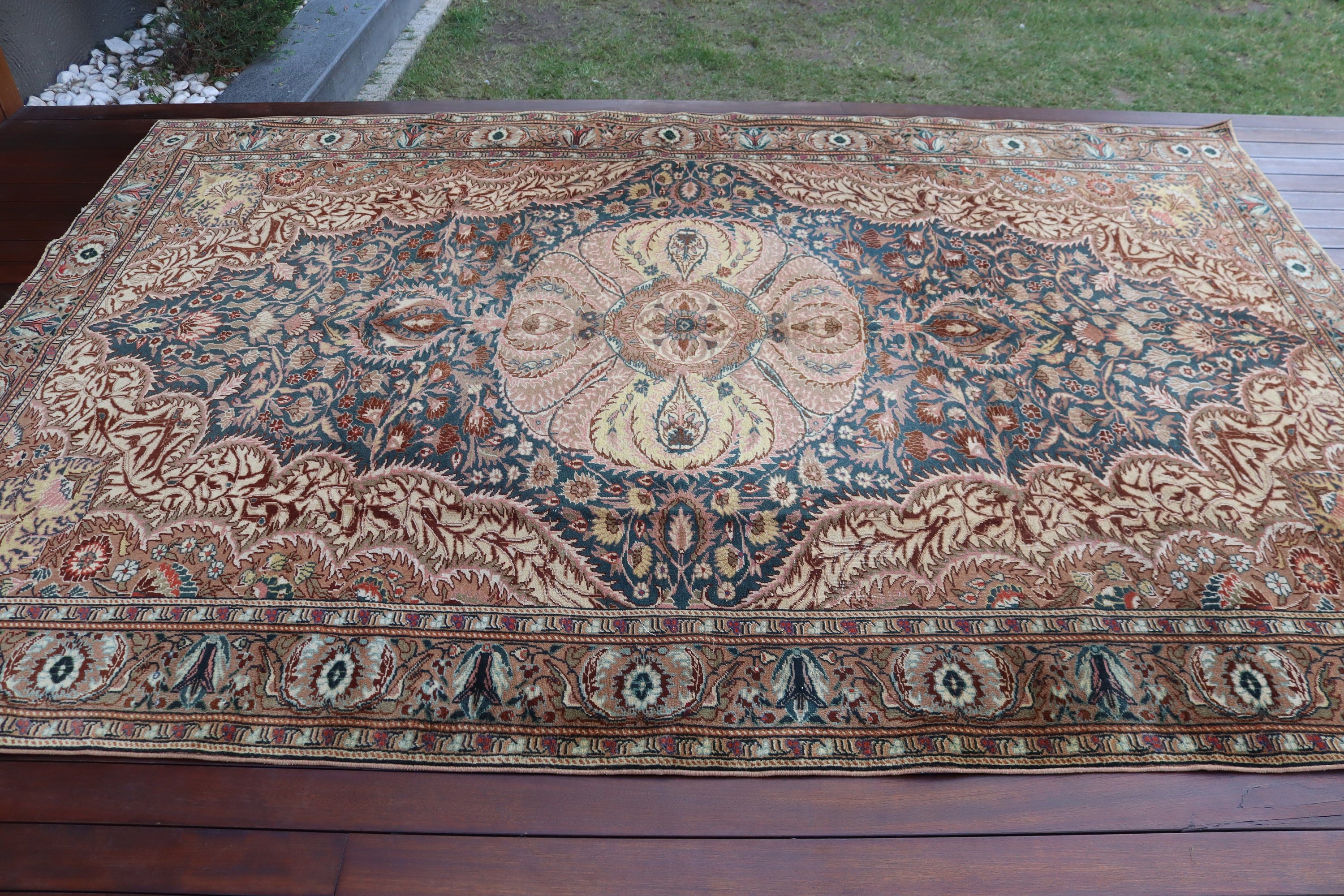 Bedroom Rug, Turkey Rug, Turkish Rug, Handwoven Rug, Vintage Rug, 6.7x9.7 ft Large Rugs, Boho Rugs, Large Oushak Rugs, Brown Floor Rug