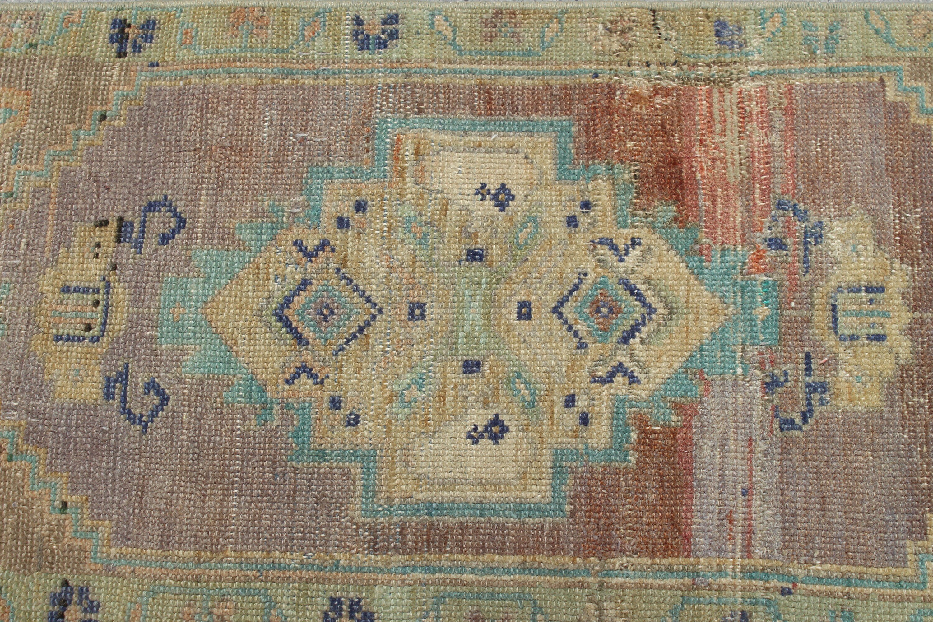 Green Wool Rugs, Pale Rugs, Vintage Rug, Floor Rug, Bath Rug, Bedroom Rugs, Rugs for Entry, Home Decor Rug, 1.5x3 ft Small Rug, Turkish Rug