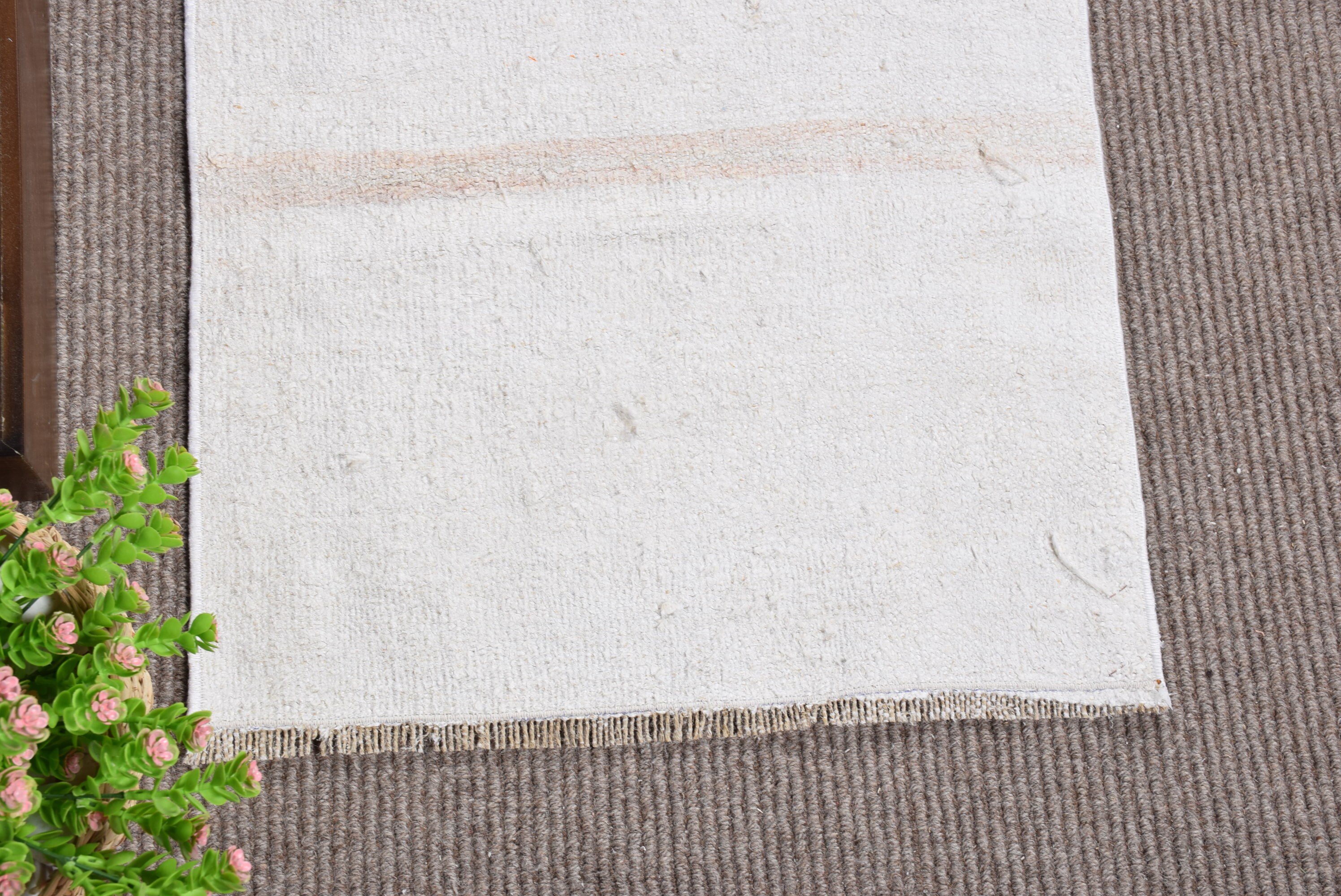 Moroccan Rug, Vintage Rugs, Car Mat Rug, Turkish Rug, Eclectic Rug, Bedroom Rugs, Beige Anatolian Rugs, Kitchen Rugs, 1.7x3.8 ft Small Rug