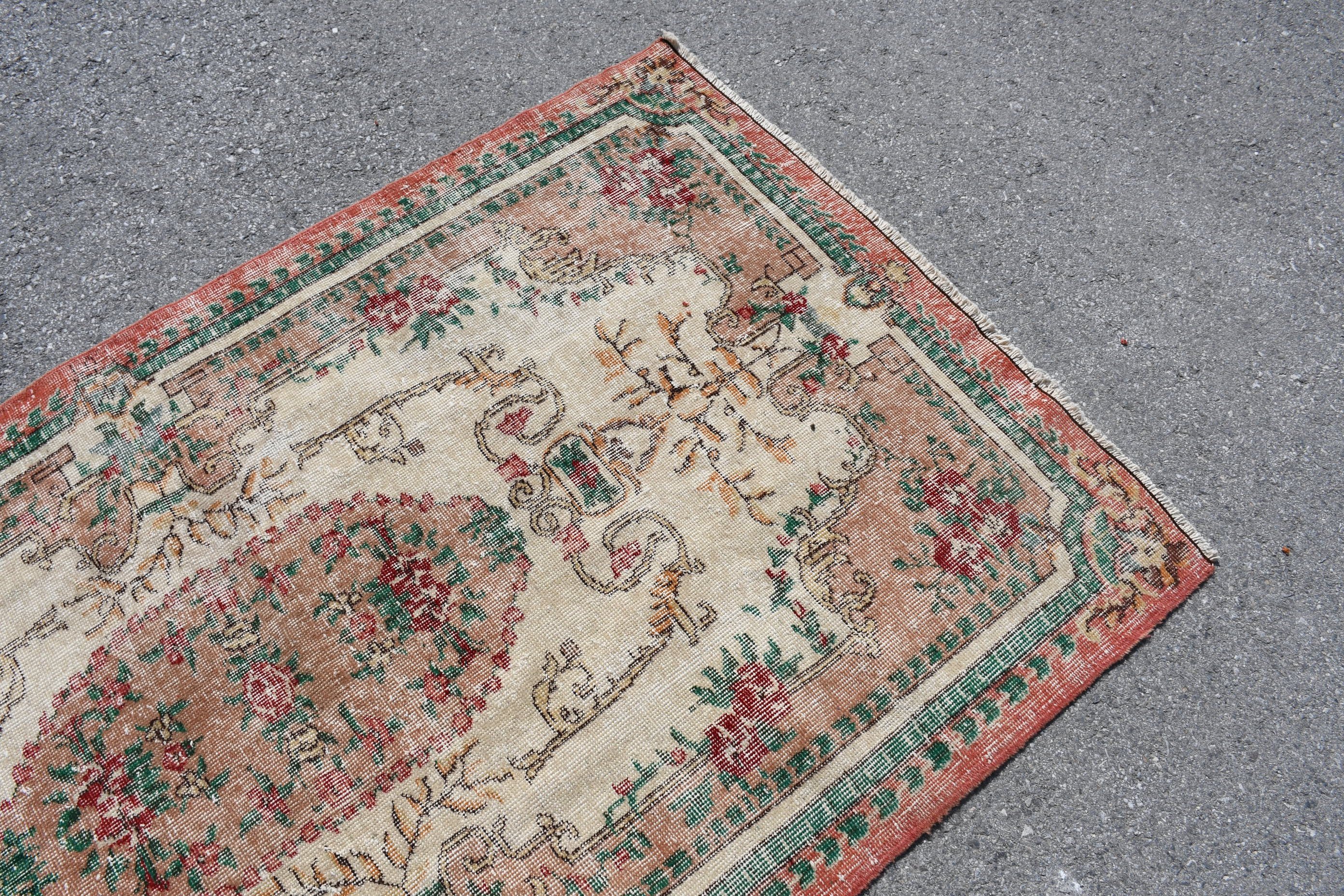 Türk Halıları, 3.9x6.6 ft Alan Halısı, Kırmızı Yün Halı, Yatak Odası Halıları, Vintage Halı, Vintage Dekor Halısı, Mutfak Halısı, Oturma Odası Halısı, Yer Halıları