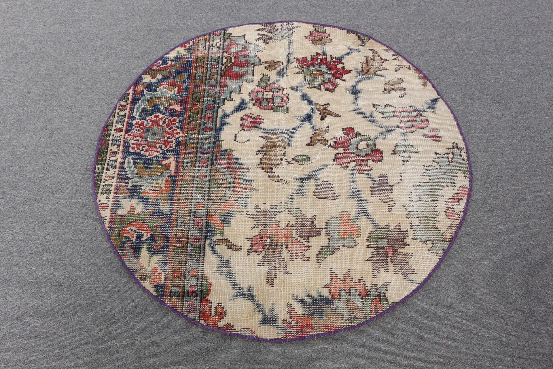 Türk Halısı, Çocuk Odası Halıları, Bej Yatak Odası Halısı, Vintage Halılar, Yün Halı, 3.4x3.4 ft Küçük Halı, Araba Paspas Halısı, Anadolu Halısı, Çocuk Odası Halıları