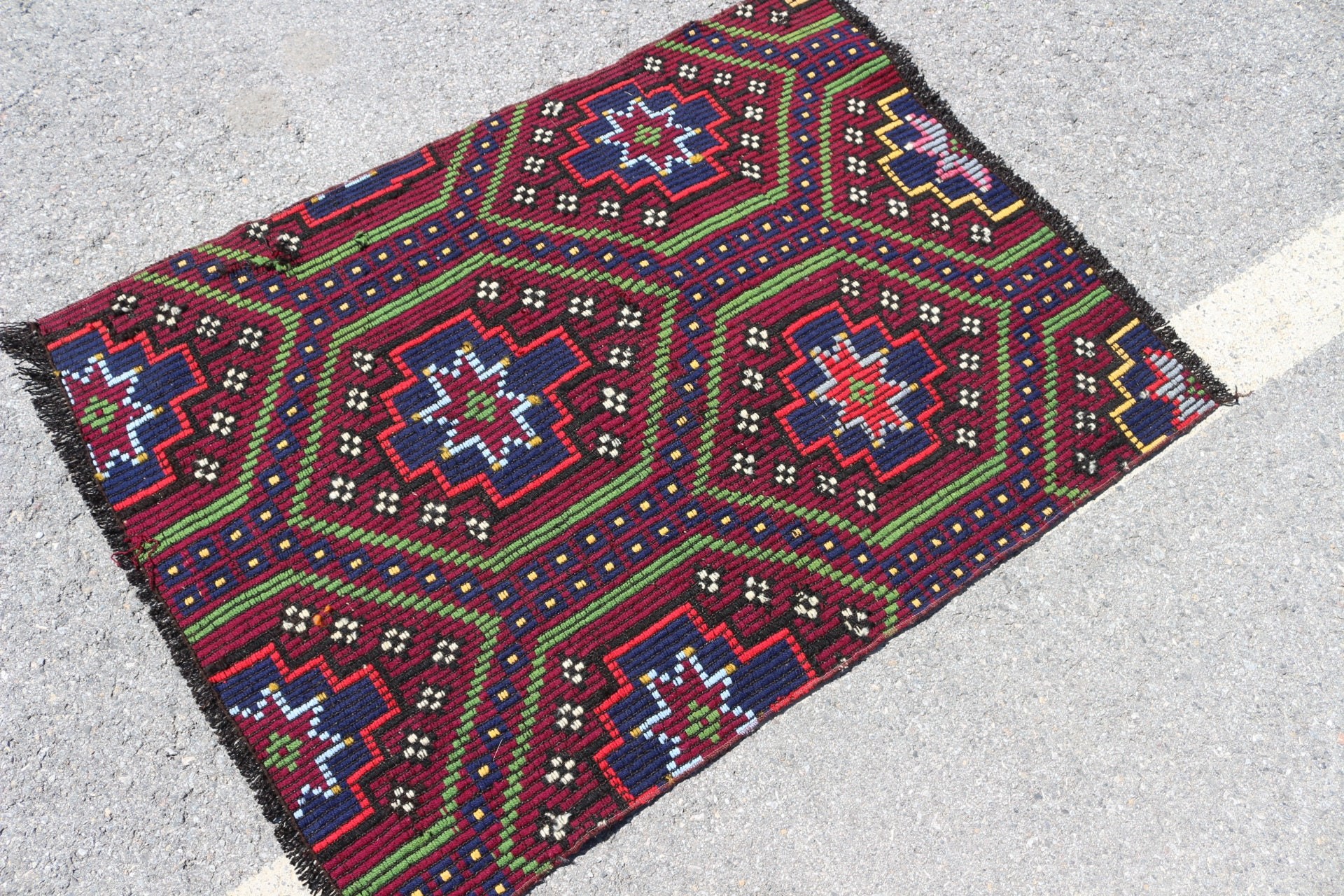 Kırmızı Antika Halı, Vintage Halı, 2.8x3.9 ft Küçük Halı, Antika Halı, Türk Halısı, Oryantal Halılar, Yatak Odası Halısı, Kilim, Kapı Paspası Halısı, Etnik Halılar