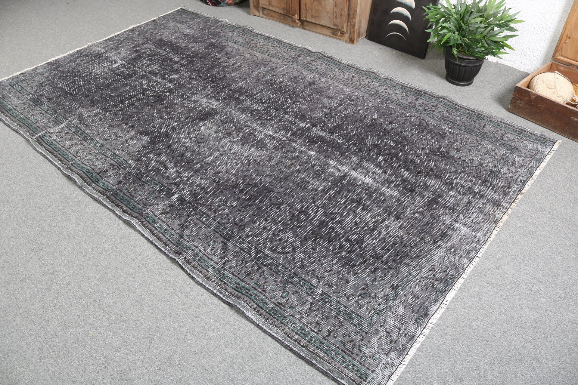 Floor Rug, Dining Room Rug, 5.2x8.8 ft Large Rug, Turkish Rug, Vintage Rug, Statement Rug, Gray Cool Rug, Living Room Rug, Luxury Rugs