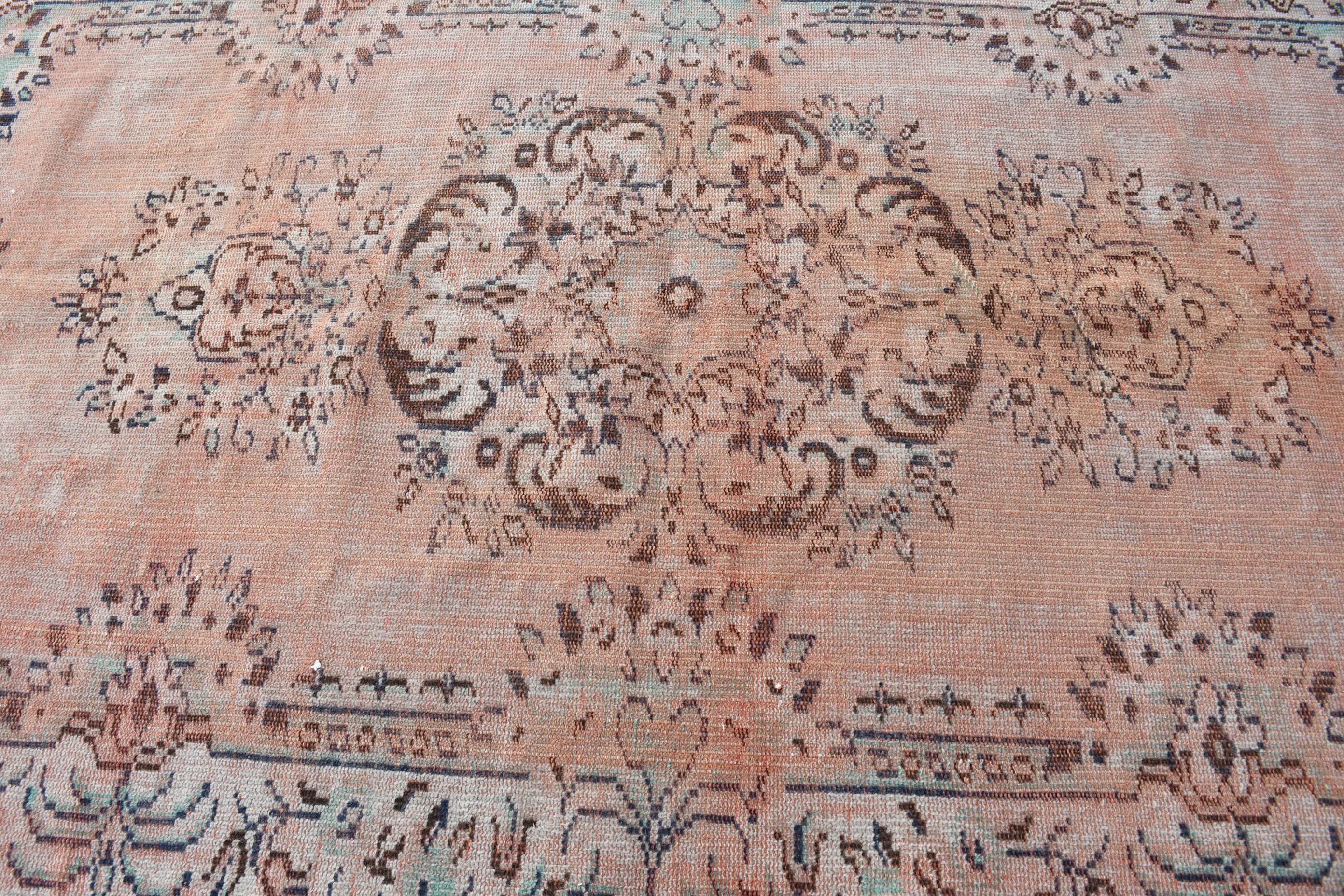 Vintage Rug, Bedroom Rugs, Orange Moroccan Rugs, Dining Room Rugs, Kitchen Rug, 5.6x9.3 ft Large Rug, Anatolian Rugs, Turkish Rug, Art Rug