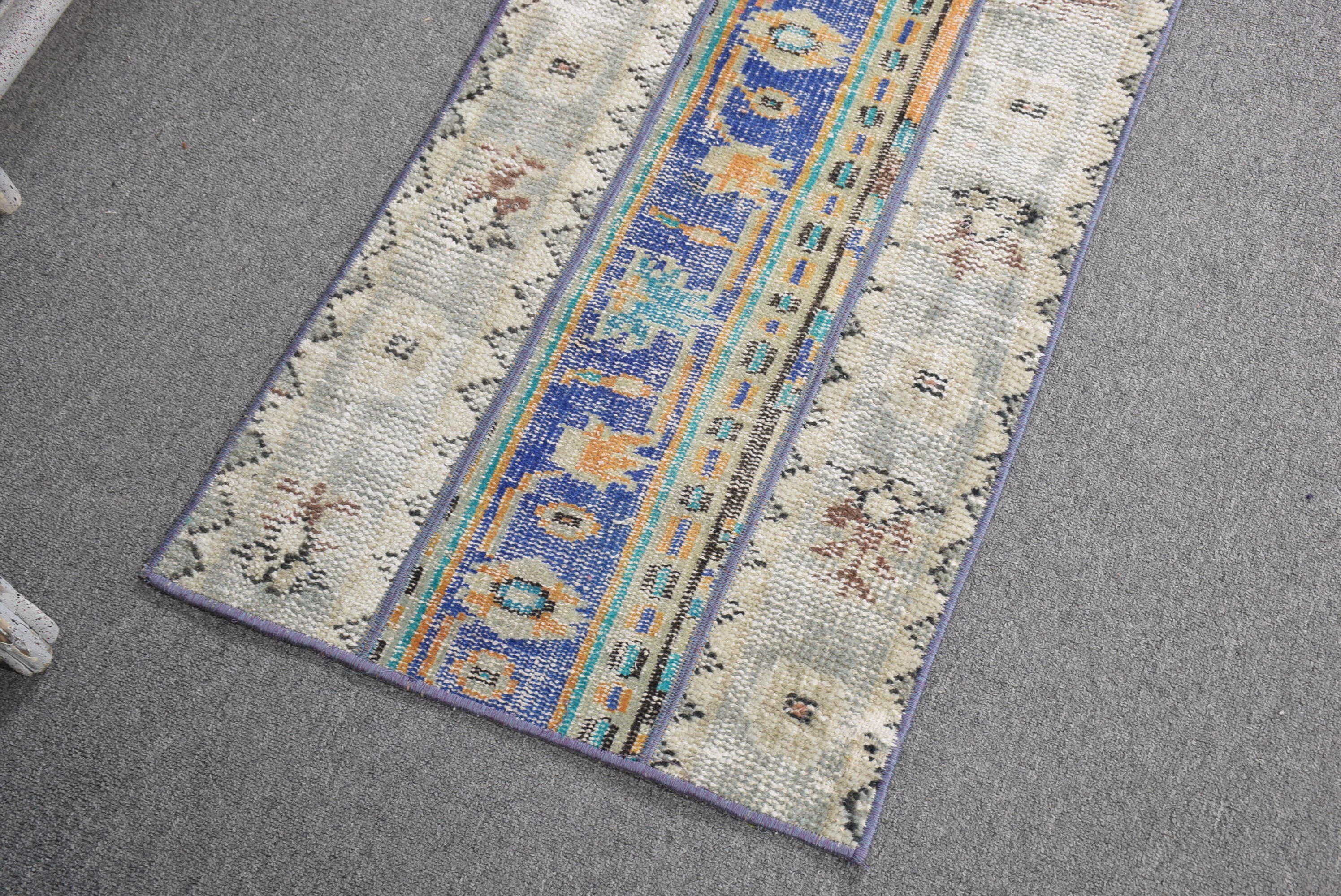 Door Mat Rug, Blue Kitchen Rugs, Bohemian Rug, 1.7x3.1 ft Small Rug, Oushak Rugs, Anatolian Rug, Turkish Rug, Vintage Rug, Wall Hanging Rug