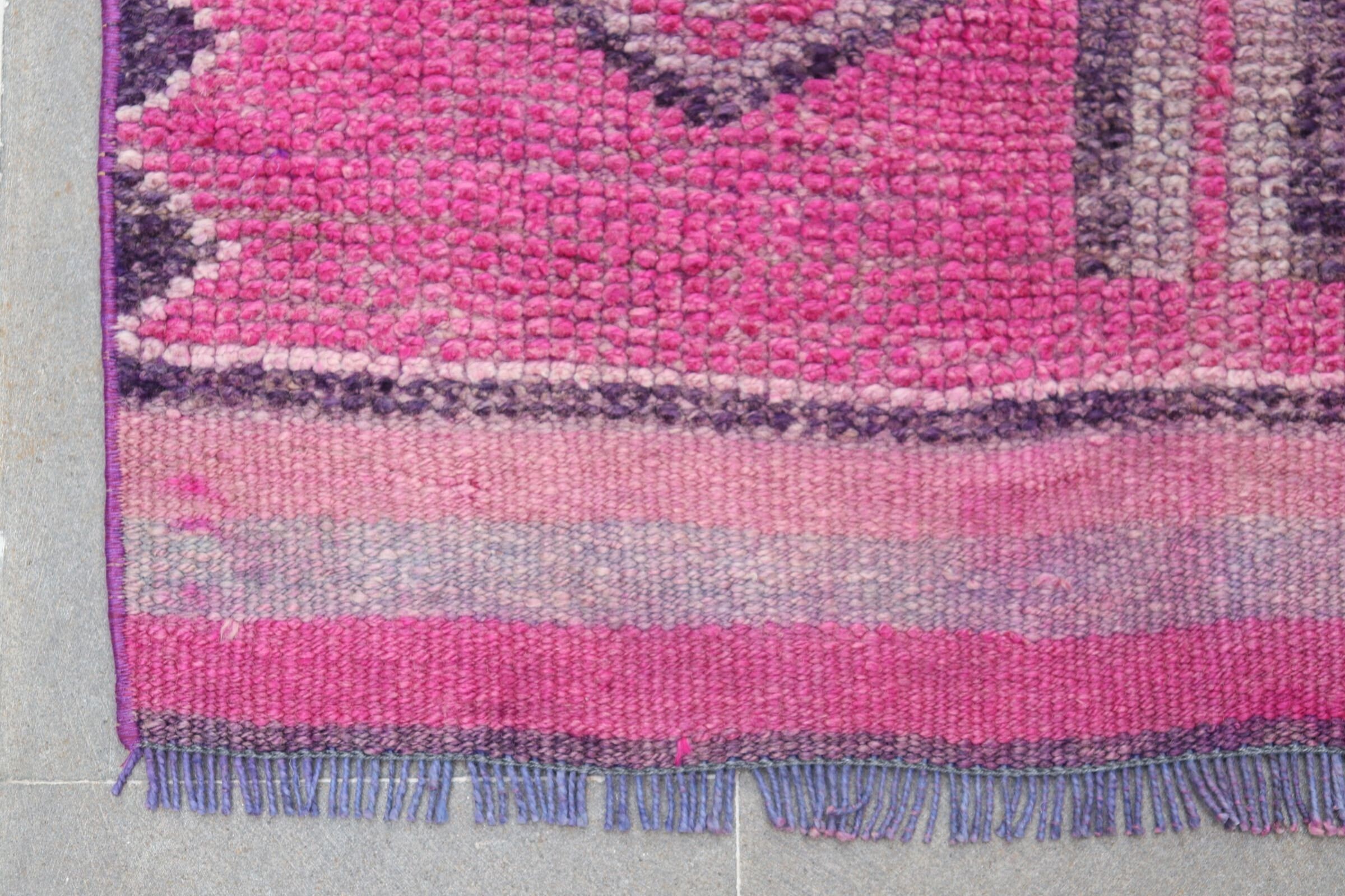 Pink  3x11.2 ft Runner Rug, Corridor Rug, Rugs for Corridor, Stair Rug, Turkish Rug, Vintage Rug, Floor Rug, Anatolian Rug