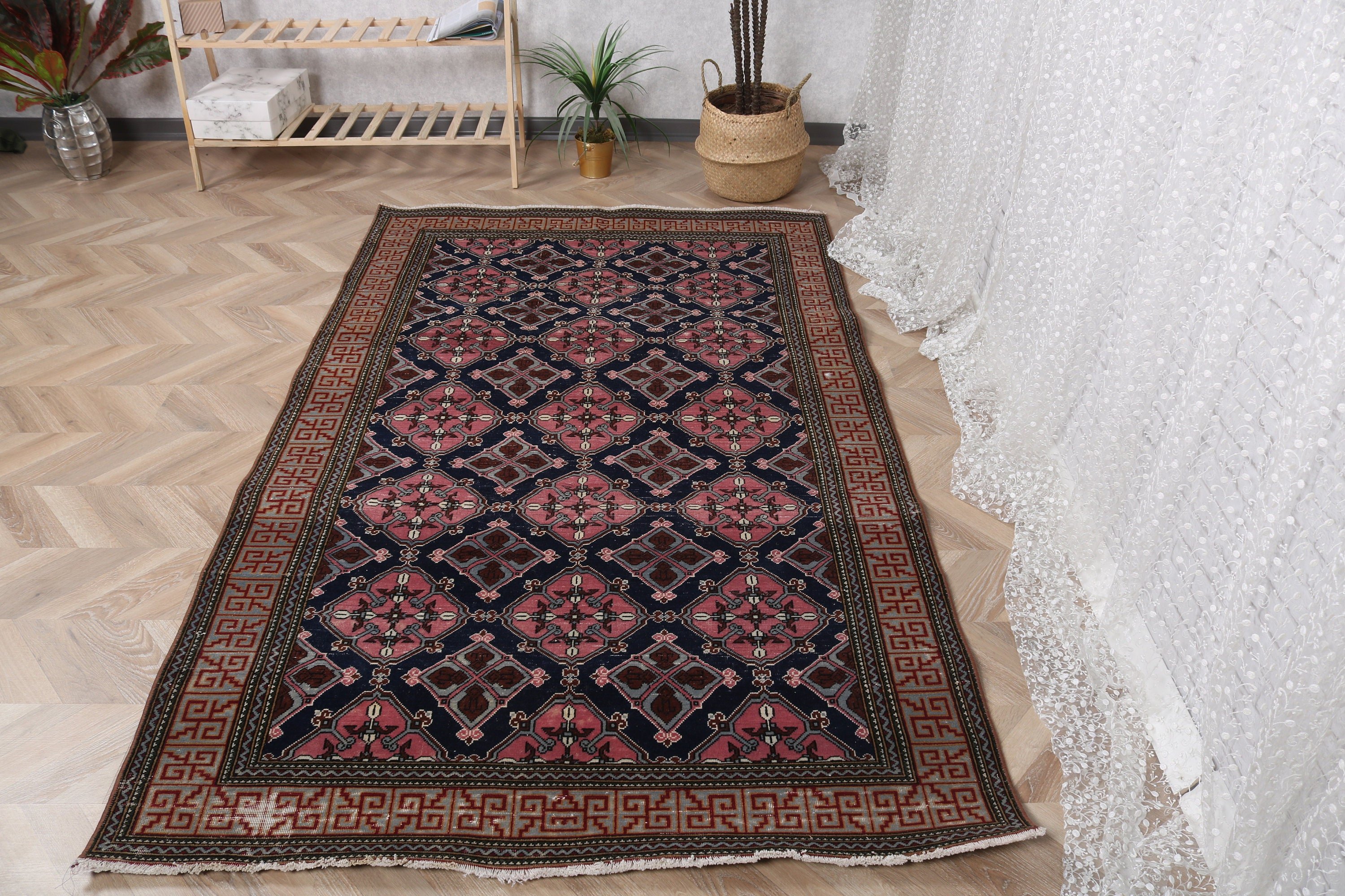 Mutfak Halıları, Estetik Halı, 4,4x7,3 ft Alan Halıları, Pembe Anadolu Halısı, Boho Halısı, Türk Halıları, Vintage Halı, Boho Alan Halısı, Yatak Odası Halıları