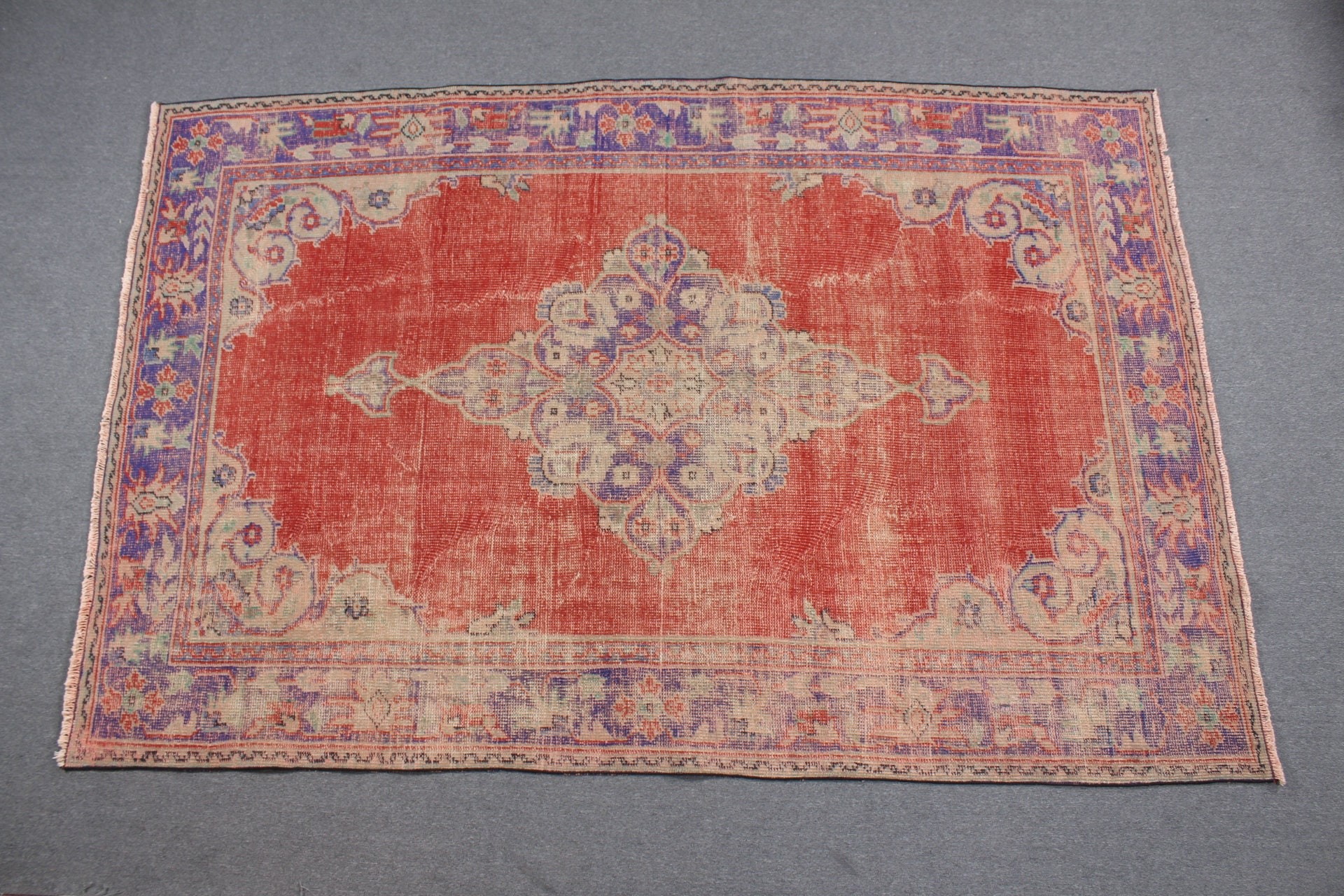 Bedroom Rug, Antique Rug, Outdoor Rug, Rugs for Salon, Red Floor Rug, Salon Rug, 6.5x9.8 ft Large Rug, Turkish Rug, Floor Rug, Vintage Rugs