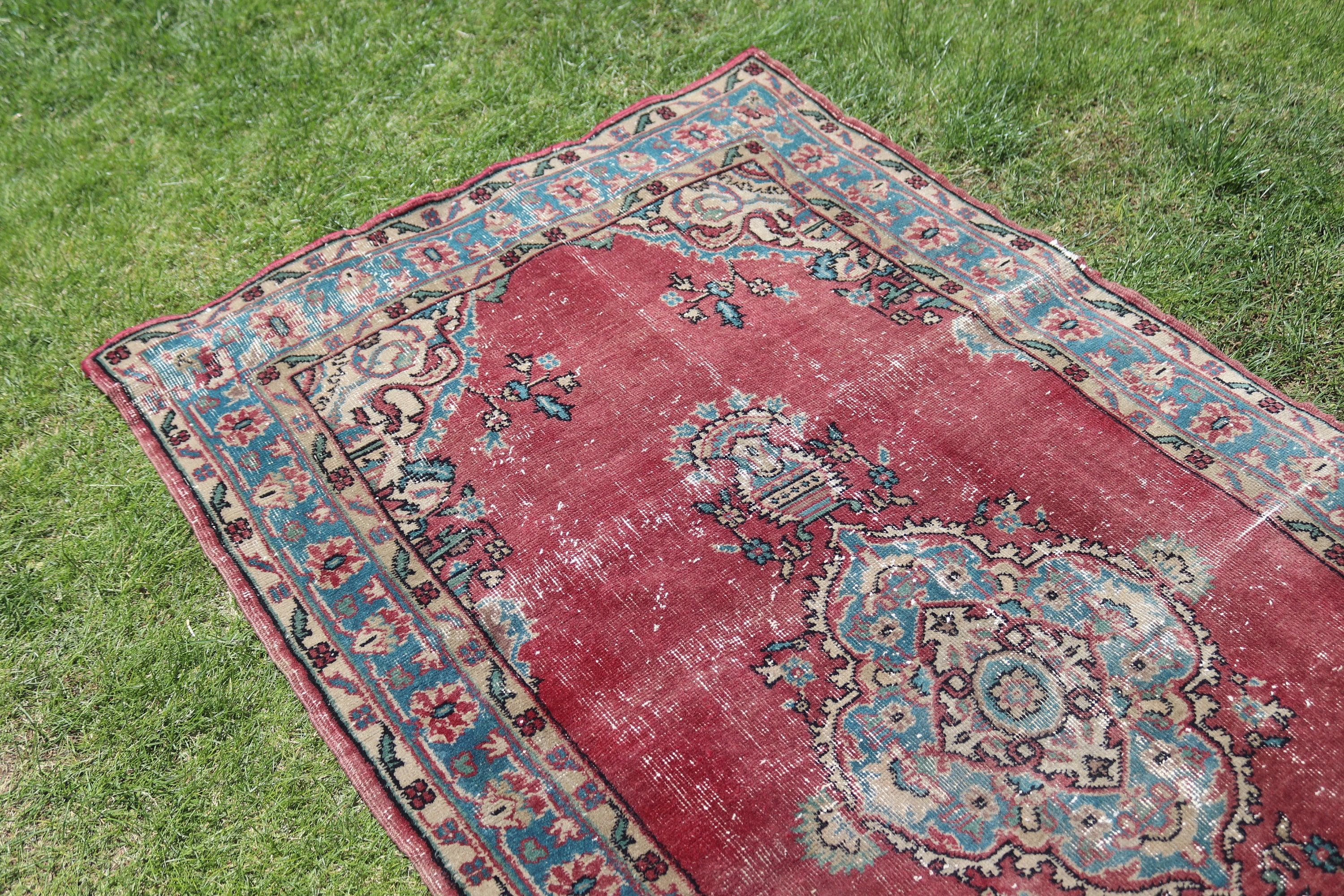 Floor Rug, Flatweave Rugs, Vintage Rug, Living Room Rug, 3.8x7 ft Area Rug, Turkish Rug, Bedroom Rugs, Blue Antique Rug, Kitchen Rugs