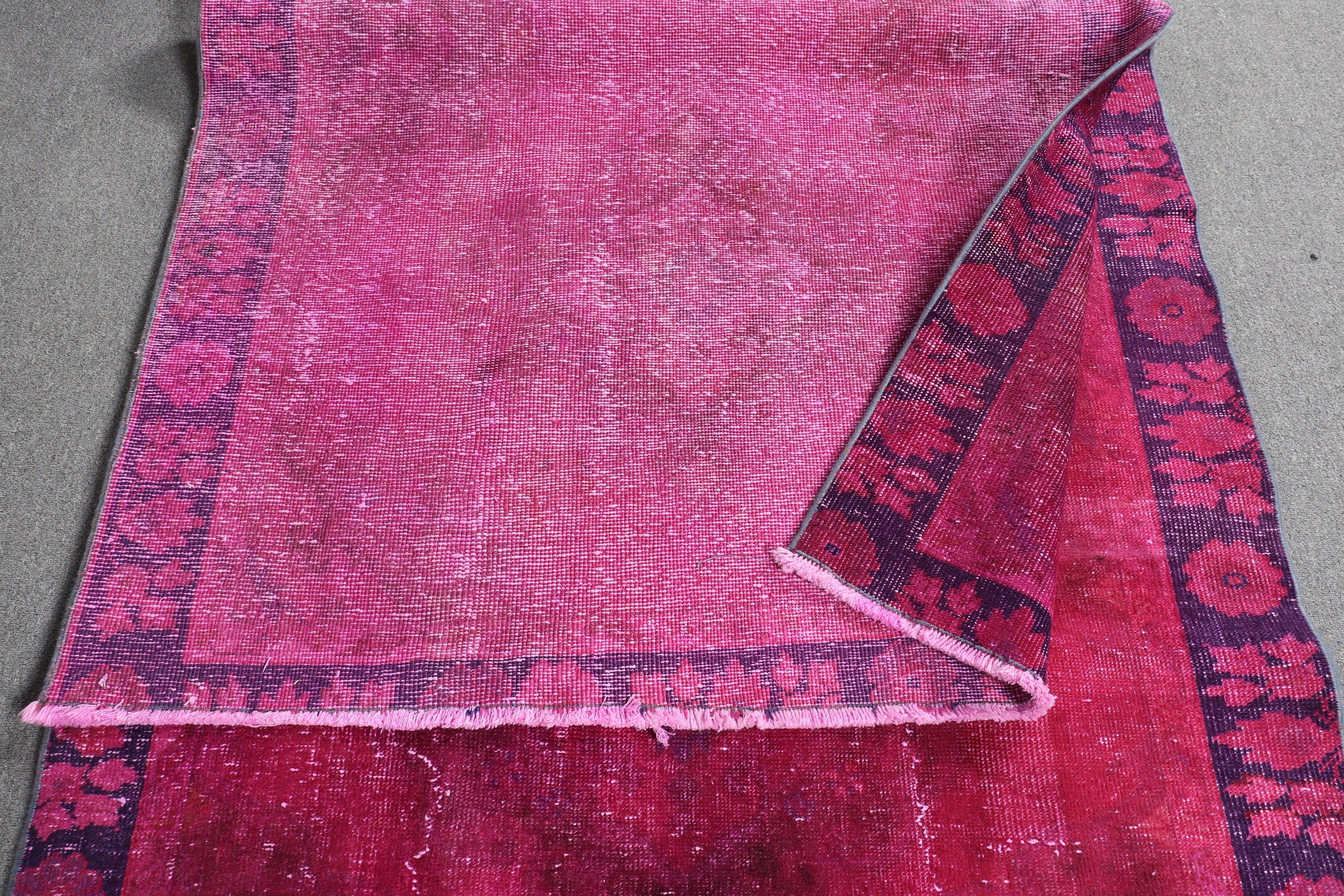 Pink Oushak Rugs, Antique Rug, Corridor Rug, Office Rug, Turkish Rugs, Home Decor Rugs, Vintage Rug, 4x12.2 ft Runner Rug, Hallway Rug