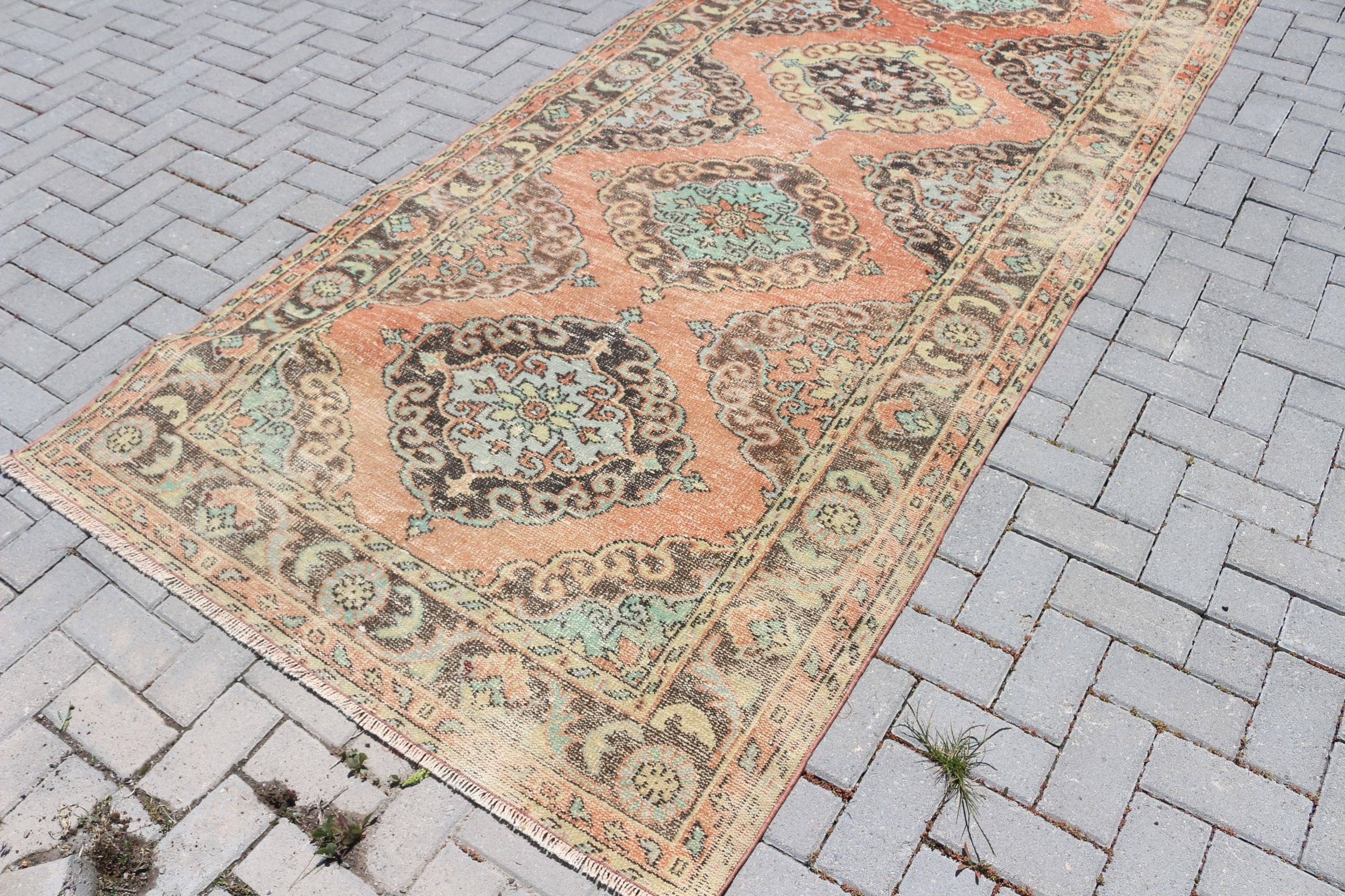 Vintage Rug, Red Oushak Rug, Hallway Rug, Bedroom Rug, Custom Rug, Rugs for Hallway, Kitchen Rugs, 4.6x12.2 ft Runner Rug, Turkish Rugs