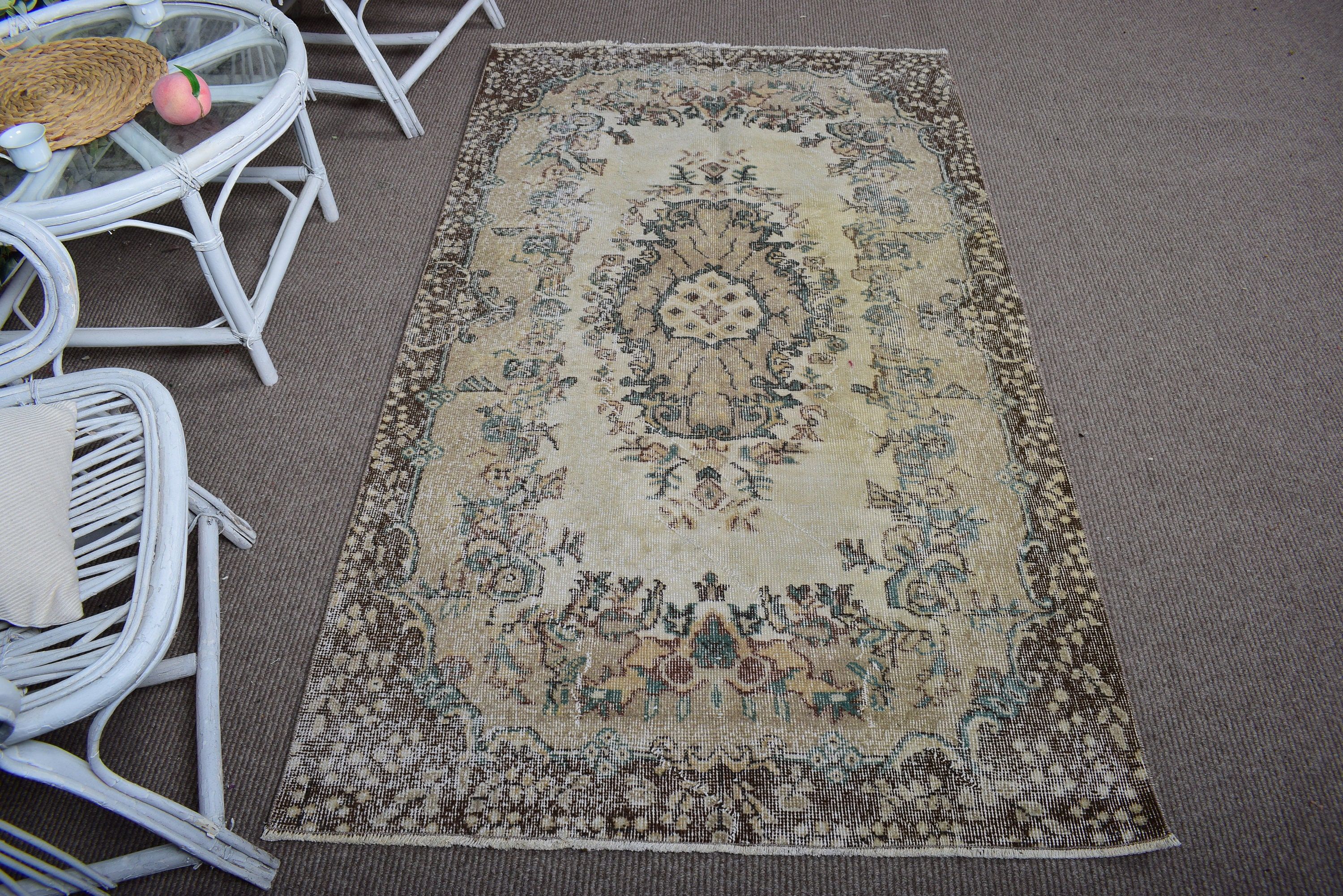 Nötr Halılar, 3,6x6,5 ft Aksan Halıları, Vintage Halı, Türkiye Halıları, Yeşil Lüks Halılar, Yatak Odası Halısı, Geometrik Halılar, Türk Halısı, Giriş Halıları