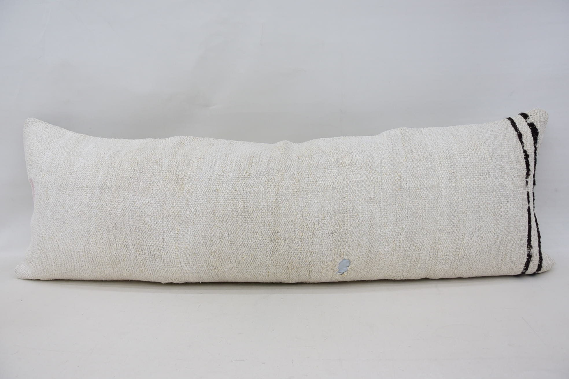 Bed Cushion Case, Sofa Bolster Cushion Case, Turkish Kilim Pillow, Pillow for Sofa, 16"x48" White Pillow Sham, Kilim Cushion Sham