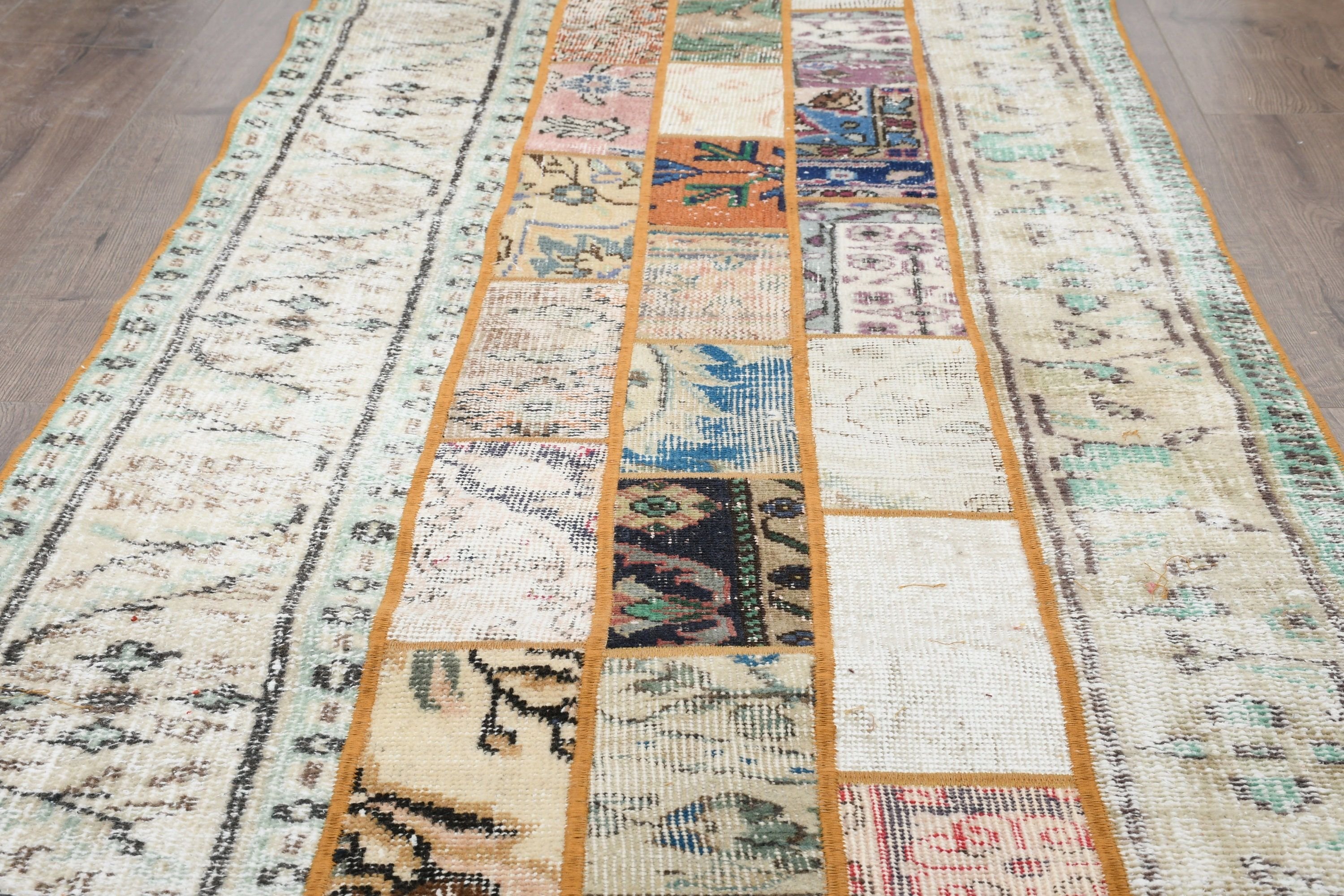 Vintage Rug, 2.7x8.5 ft Runner Rug, Corridor Rug, Wedding Rugs, Rugs for Kitchen, Bedroom Rug, Turkish Rug, Beige Kitchen Rug, Oushak Rug