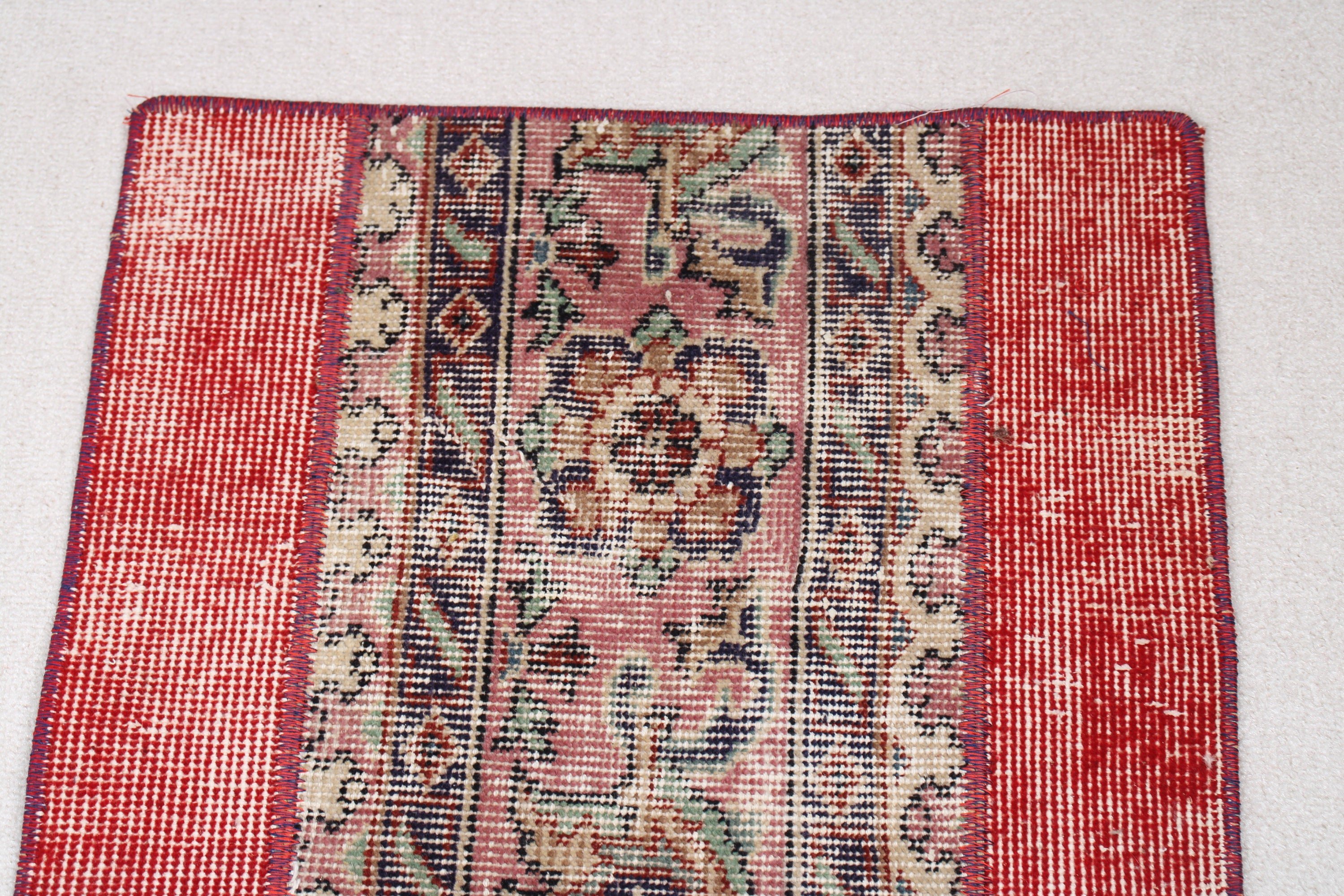 Rugs for Bedroom, Geometric Rugs, Bedroom Rugs, 1.7x3.3 ft Small Rugs, Kitchen Rug, Turkish Rug, Red Oushak Rug, Neutral Rug, Vintage Rugs