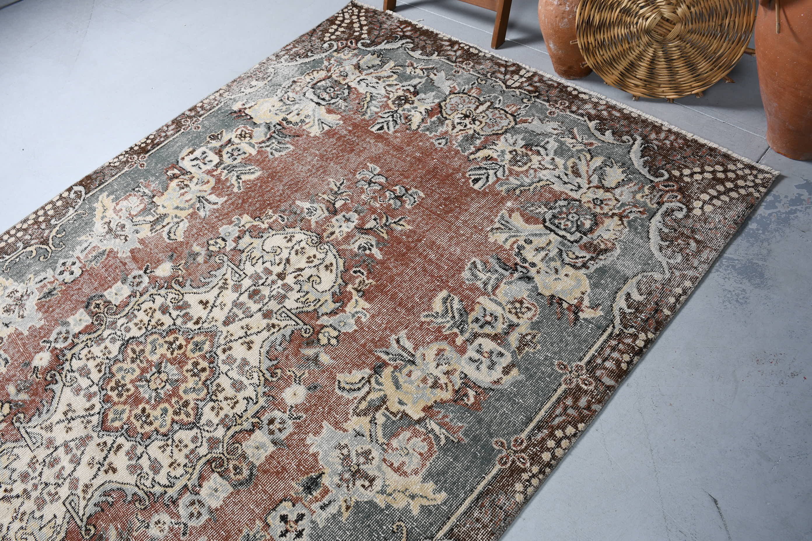 Türk Halıları, Yatak Odası Halısı, Yemek Odası Halıları, Havalı Halı, Vintage Halılar, Salon Halısı, 5.6x9.3 ft Büyük Halı, Kırmızı Mutfak Halıları, Salon Halıları