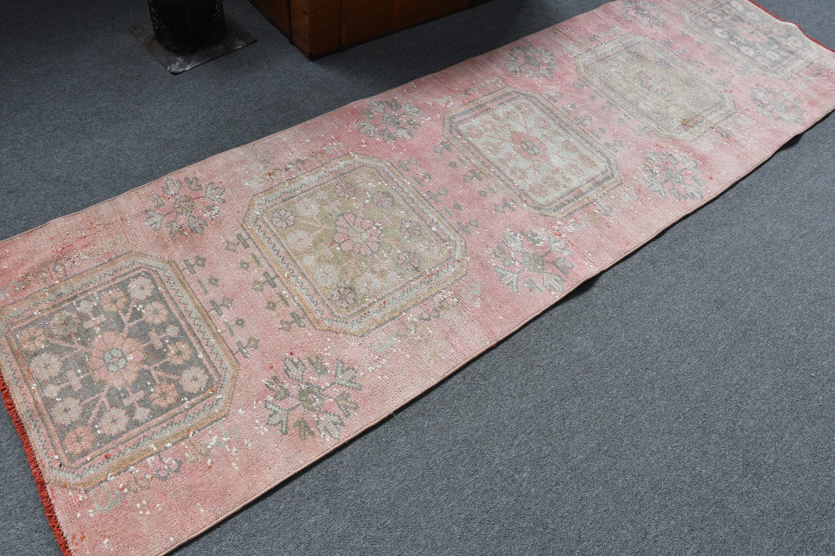 Pale Rug, Floor Rugs, Hallway Rug, Abstract Rug, 2.8x9.4 ft Runner Rugs, Cool Rug, Turkey Rugs, Turkish Rug, Vintage Rugs, Rugs for Runner