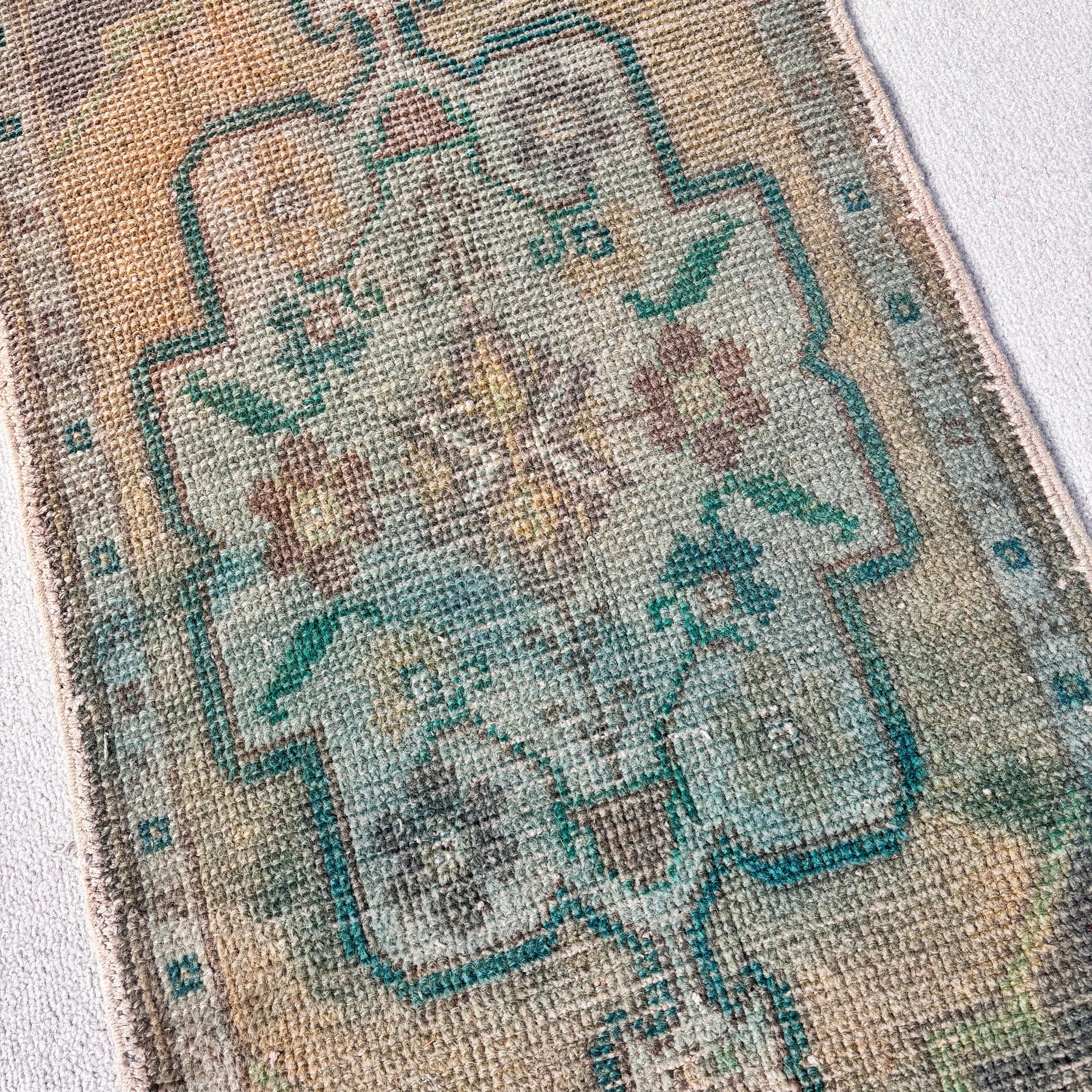 Vintage Halı, Fas Halıları, 1.5x2.4 ft Küçük Halılar, Yeşil Yatak Odası Halıları, Düz Dokuma Halılar, Banyo Halıları, Türk Halıları, Boho Halısı, Duvara Asılı Halı