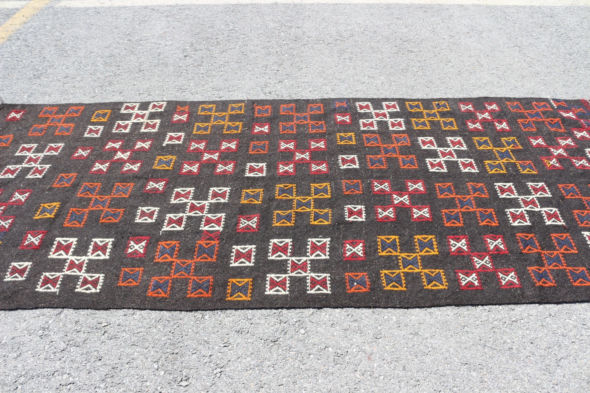 Vintage Rug, Bedroom Rugs, Tribal Rugs, Rugs for Kitchen, Turkish Rugs, 4x10.5 ft Runner Rugs, Black Cool Rug, Hallway Rug