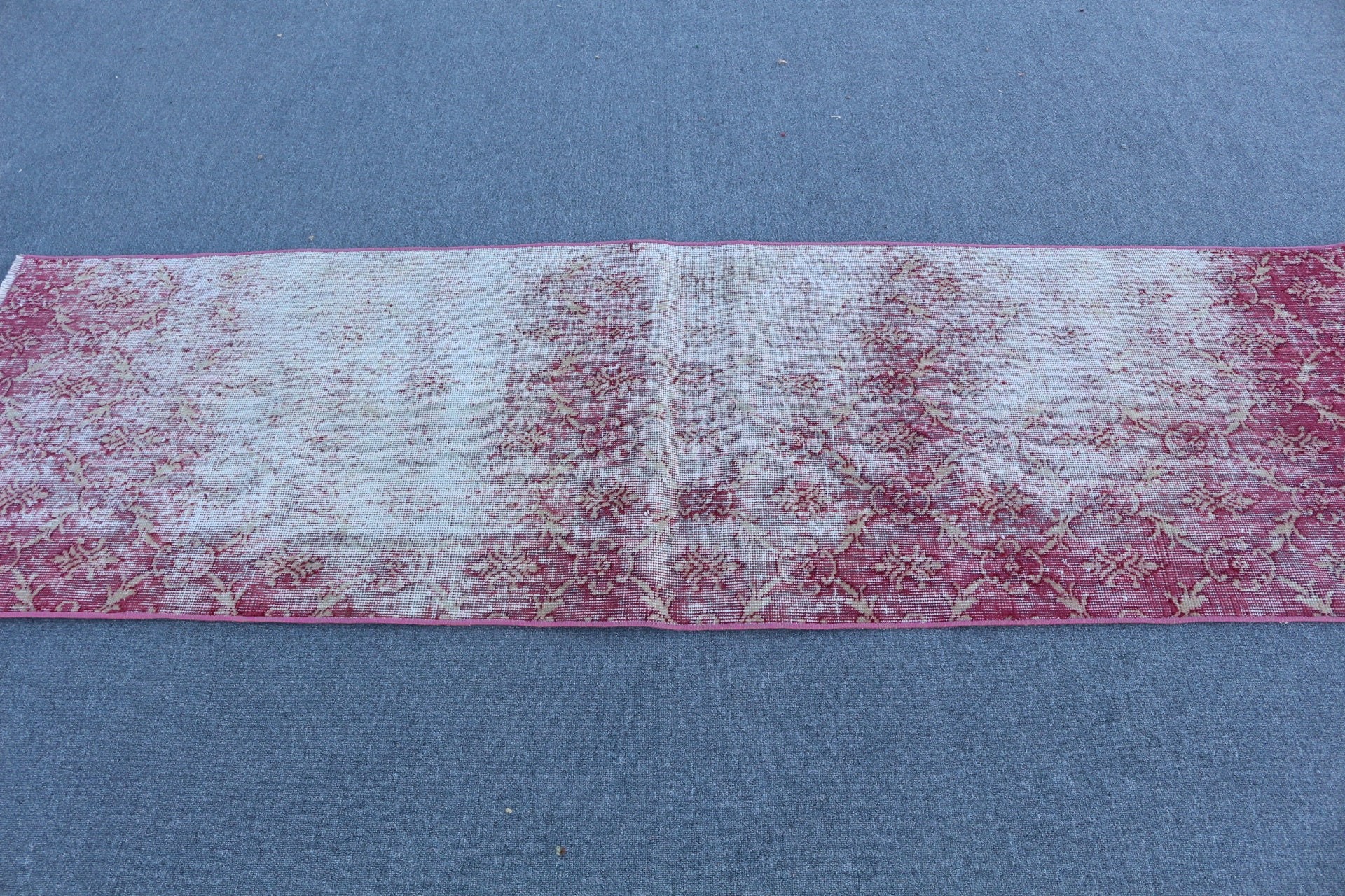 Vintage Rug, Pink Oushak Rugs, Hallway Rug, 2.4x7.7 ft Runner Rug, Oushak Rug, Home Decor Rugs, Rugs for Corridor, Turkish Rug, Stair Rug