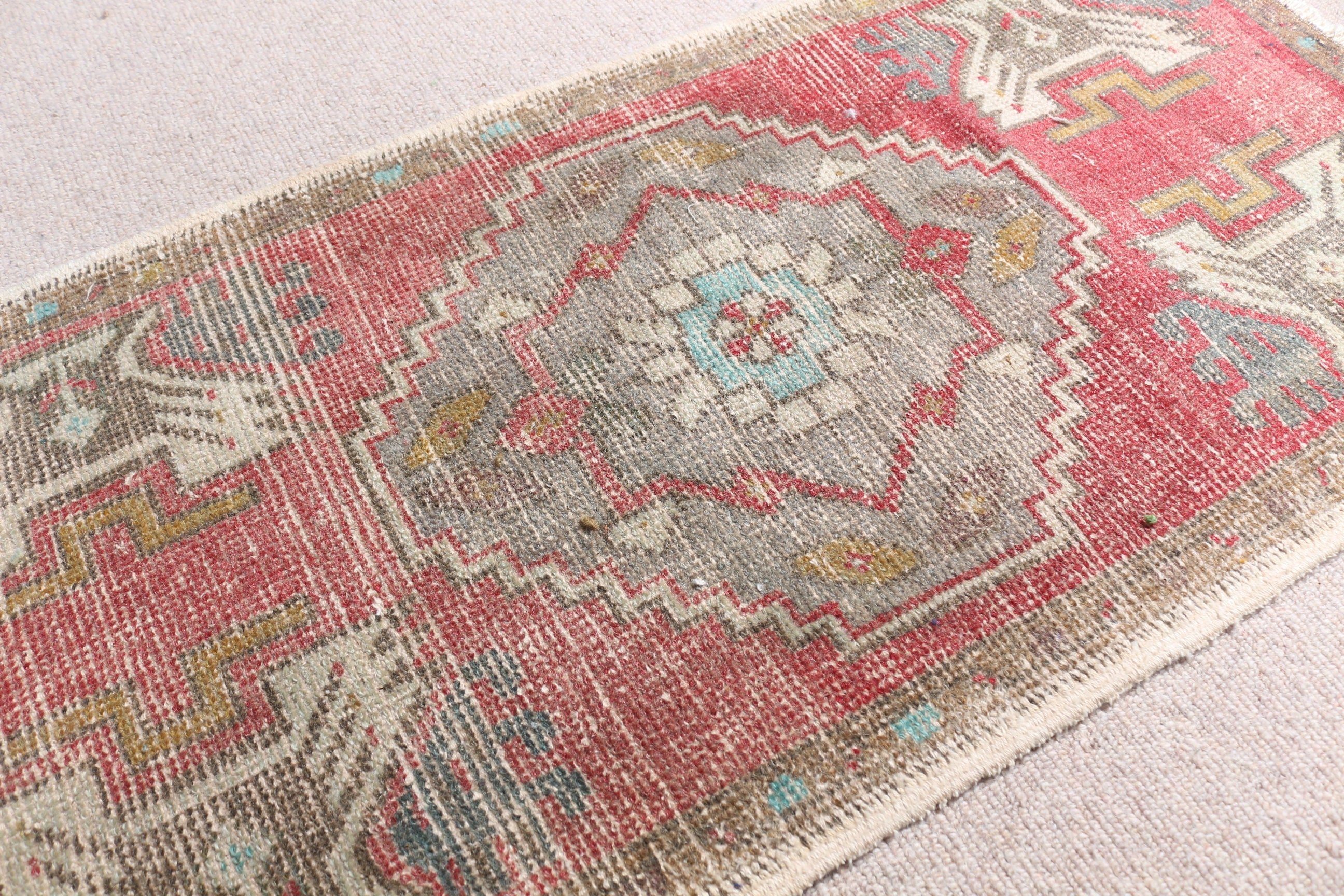 Oriental Rug, Car Mat Rug, Wool Rugs, Vintage Rug, Turkish Rug, Rugs for Bedroom, Nursery Rug, 1.6x3.2 ft Small Rug, Red Home Decor Rugs