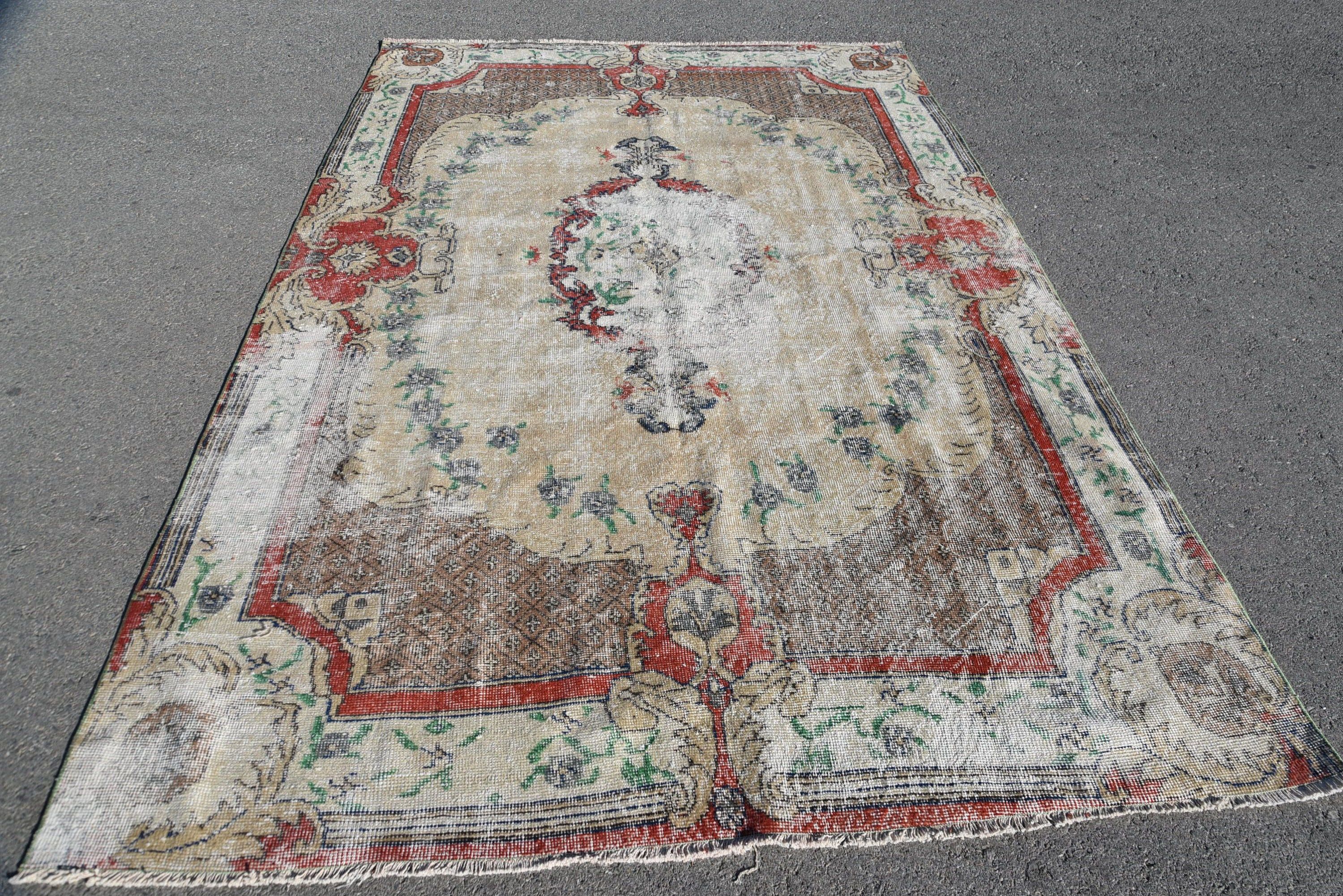 Living Room Rug, Pale Rugs, Turkish Rug, Cool Rug, Bedroom Rug, 6.1x9.2 ft Large Rugs, Kitchen Rug, Vintage Rugs, Rugs for Dining Room