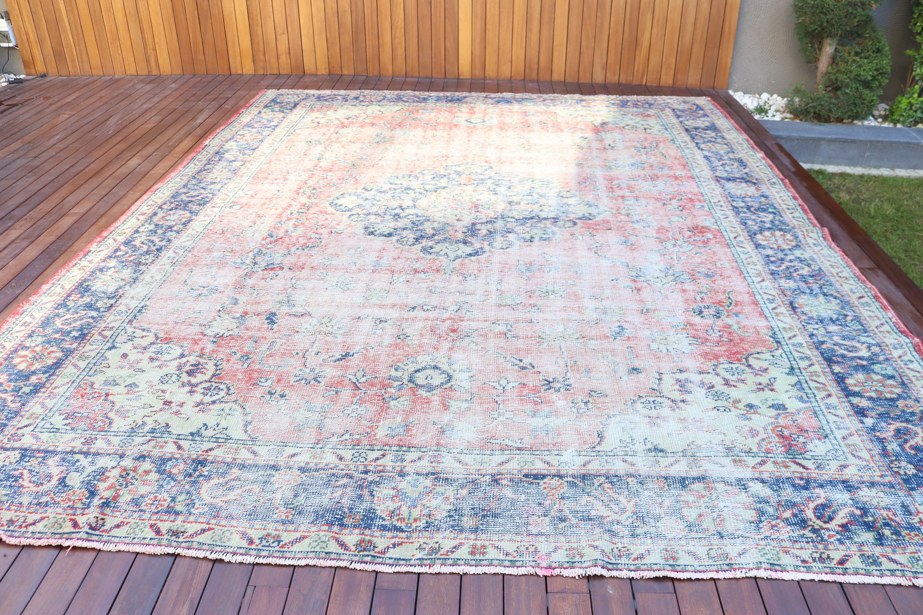 Vintage Halılar, 10.2x12.7 ft Büyük Boy Halı, Yemek Odası Halısı, Salon Halısı, Türk Halısı, Kırmızı Mutfak Halıları, Açıklama Halıları, Ev Dekorasyonu Halıları