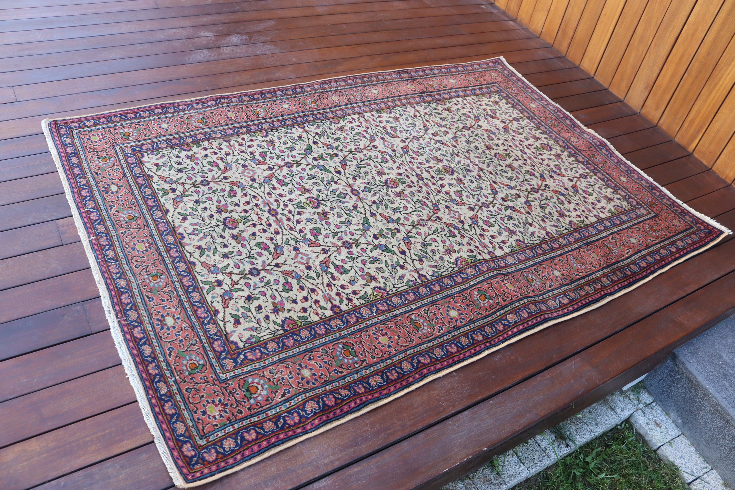 Boho Halıları, 3,9x5,6 ft Aksan Halısı, Vintage Vurgulu Halılar, Giriş Halıları, Bej Düz Dokuma Halı, Yatak Odası Halısı, Vintage Halı, Türk Halısı