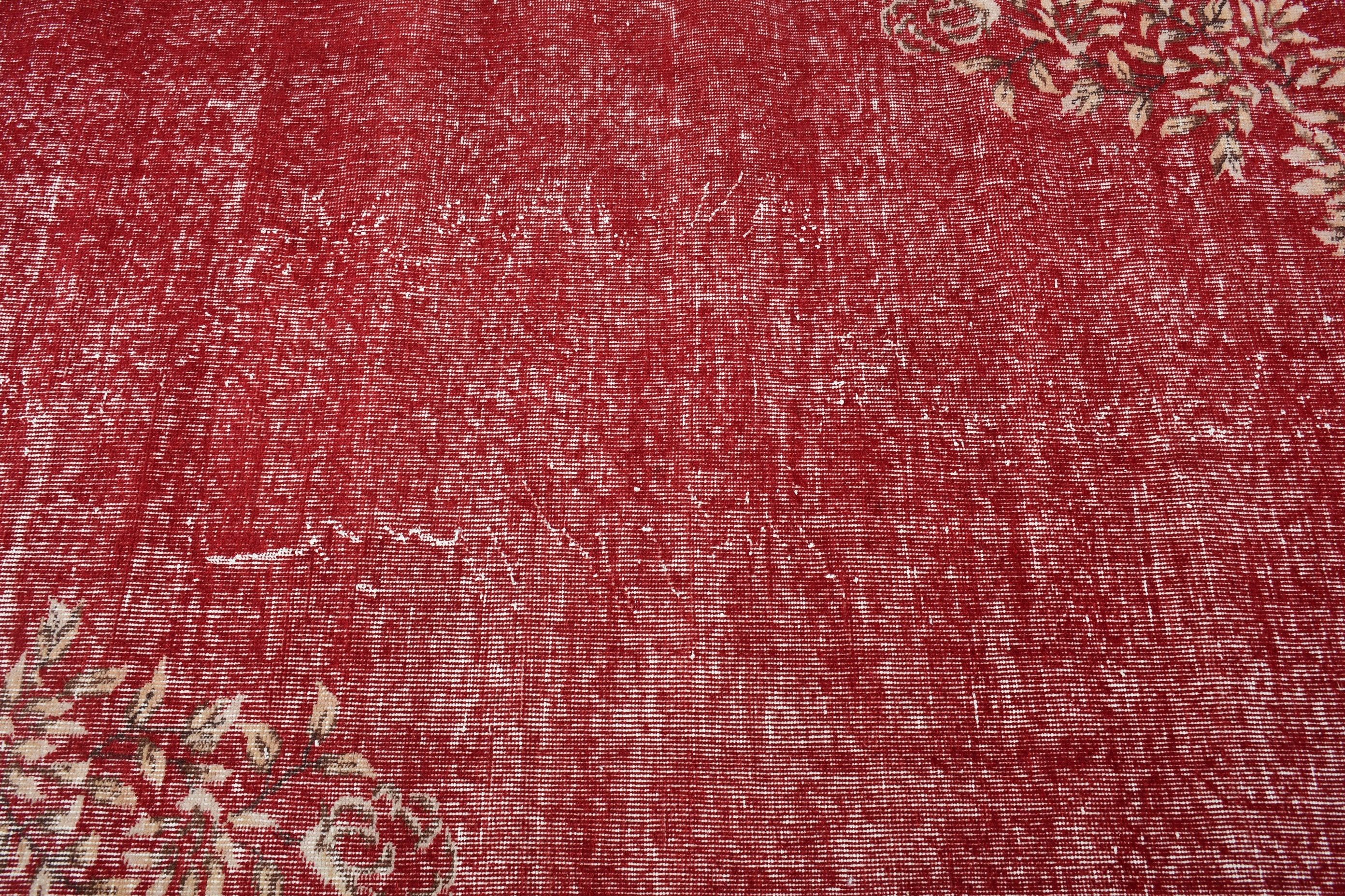 Red Moroccan Rug, Entry Rug, Rugs for Bedroom, Turkish Rug, Anatolian Rugs, 3.6x6.4 ft Accent Rug, Floor Rug, Vintage Rug, Bedroom Rug