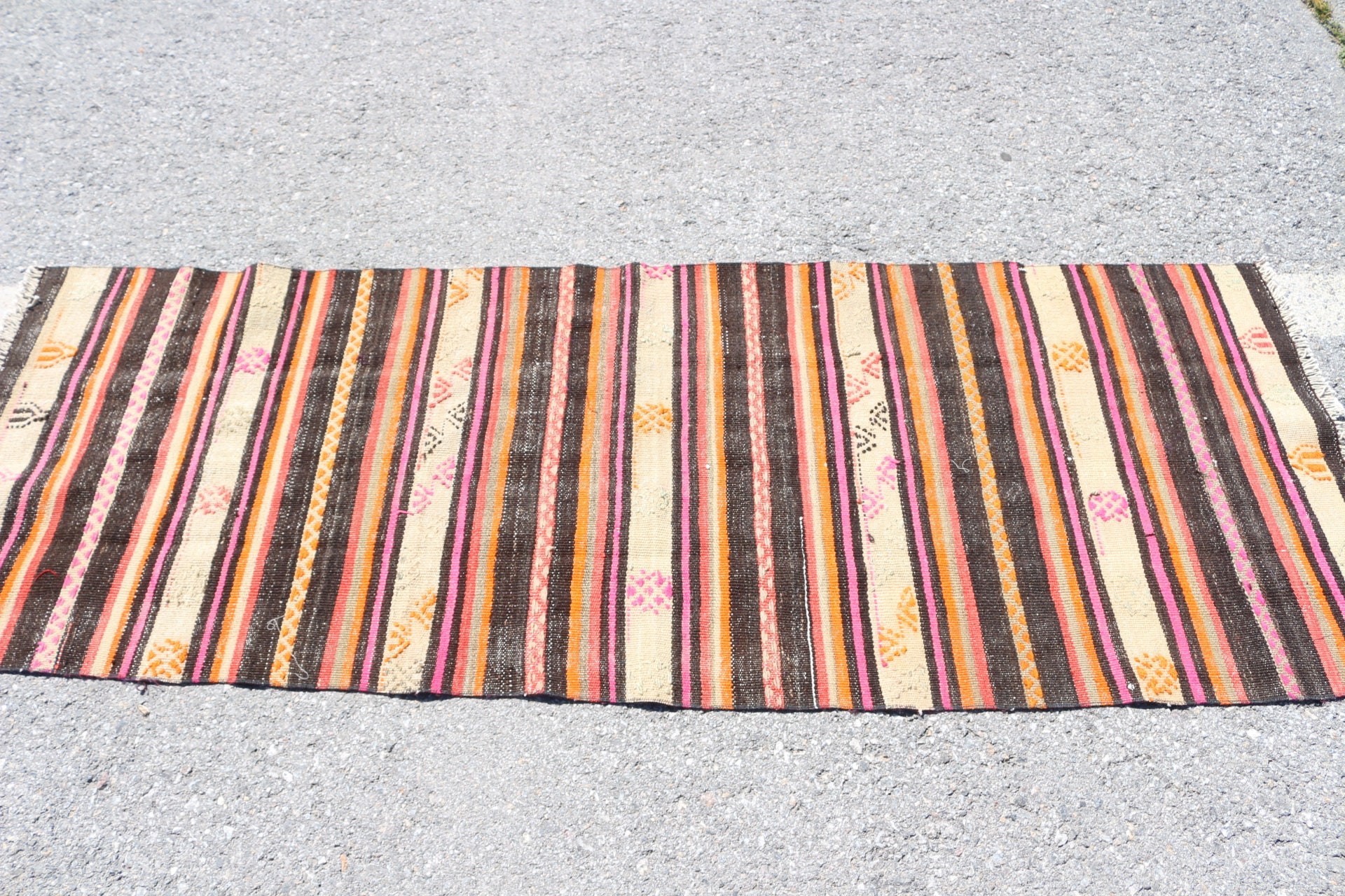 2.5x6.6 ft Runner Rug, Kitchen Rug, Beige Home Decor Rug, Vintage Rugs, Oushak Rug, Kilim, Antique Rug, Rugs for Corridor, Turkish Rug