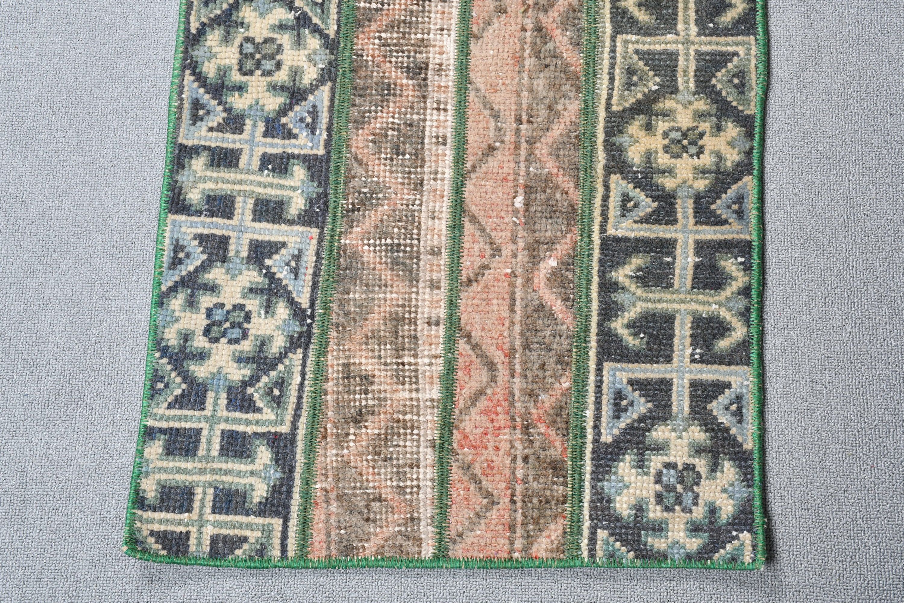 Green  1.6x3.1 ft Small Rugs, Turkish Rugs, Moroccan Rug, Anatolian Rug, Door Mat Rug, Vintage Rug, Old Rug, Kitchen Rug