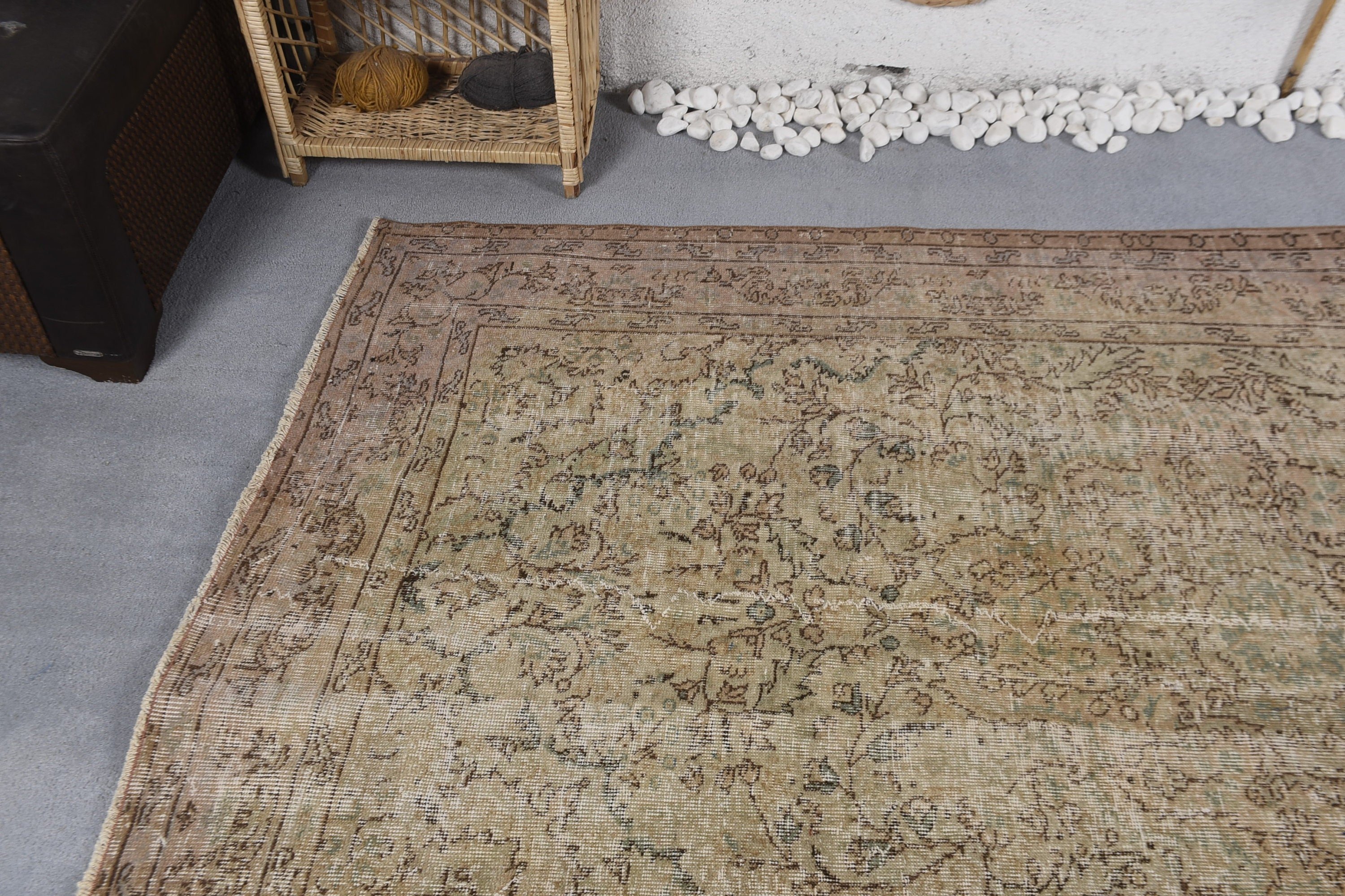 Floor Rug, Turkish Rug, Beige Anatolian Rugs, Dining Room Rug, Bedroom Rugs, Moroccan Rug, Abstract Rug, Vintage Rug, 5.2x8.5 ft Large Rug