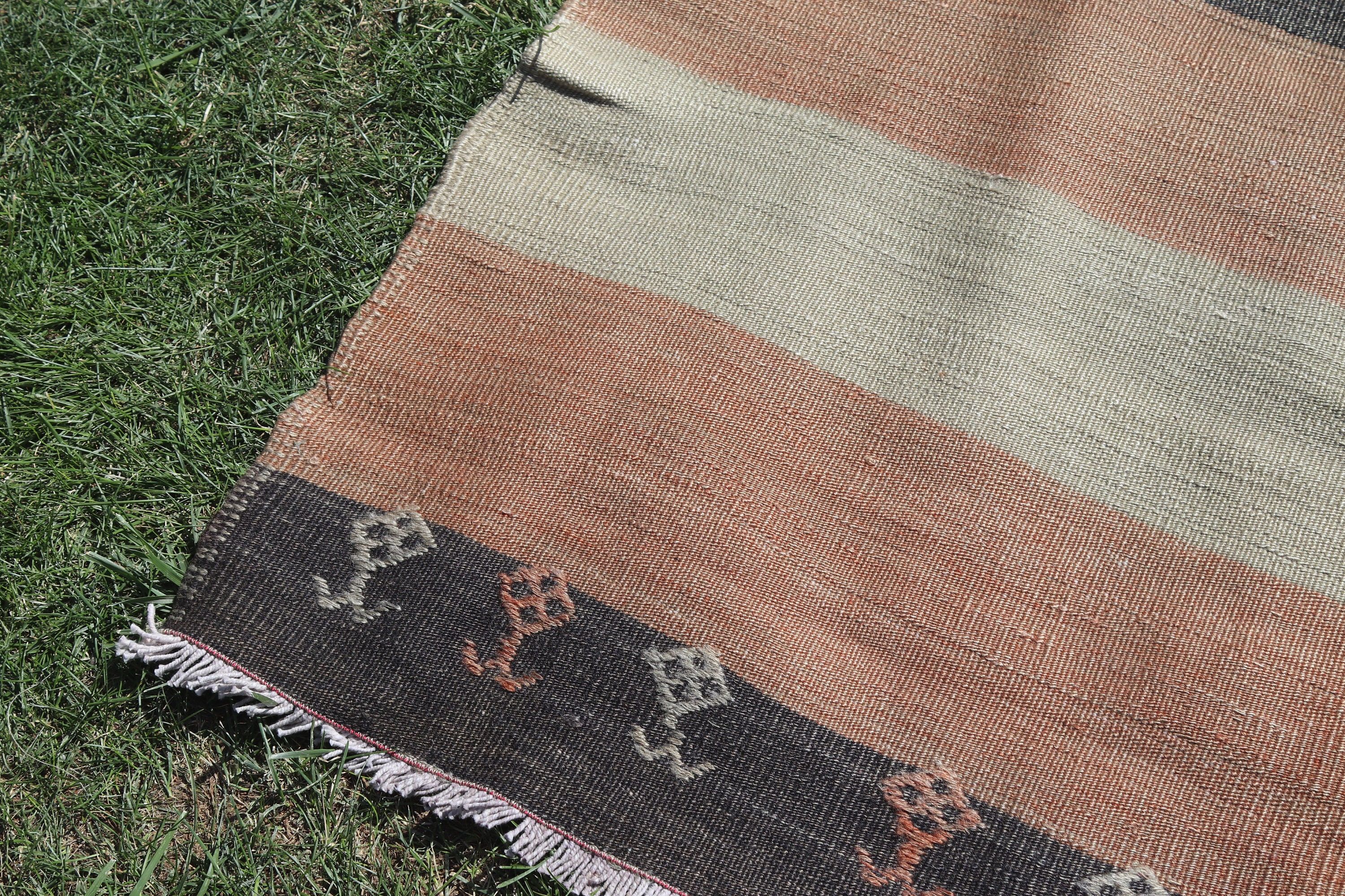 Vintage Area Rug, Rugs for Boho Area, Wool Rugs, Vintage Rug, 3.6x7.7 ft Area Rugs, Beige Oriental Rug, Kilim, Turkish Rugs