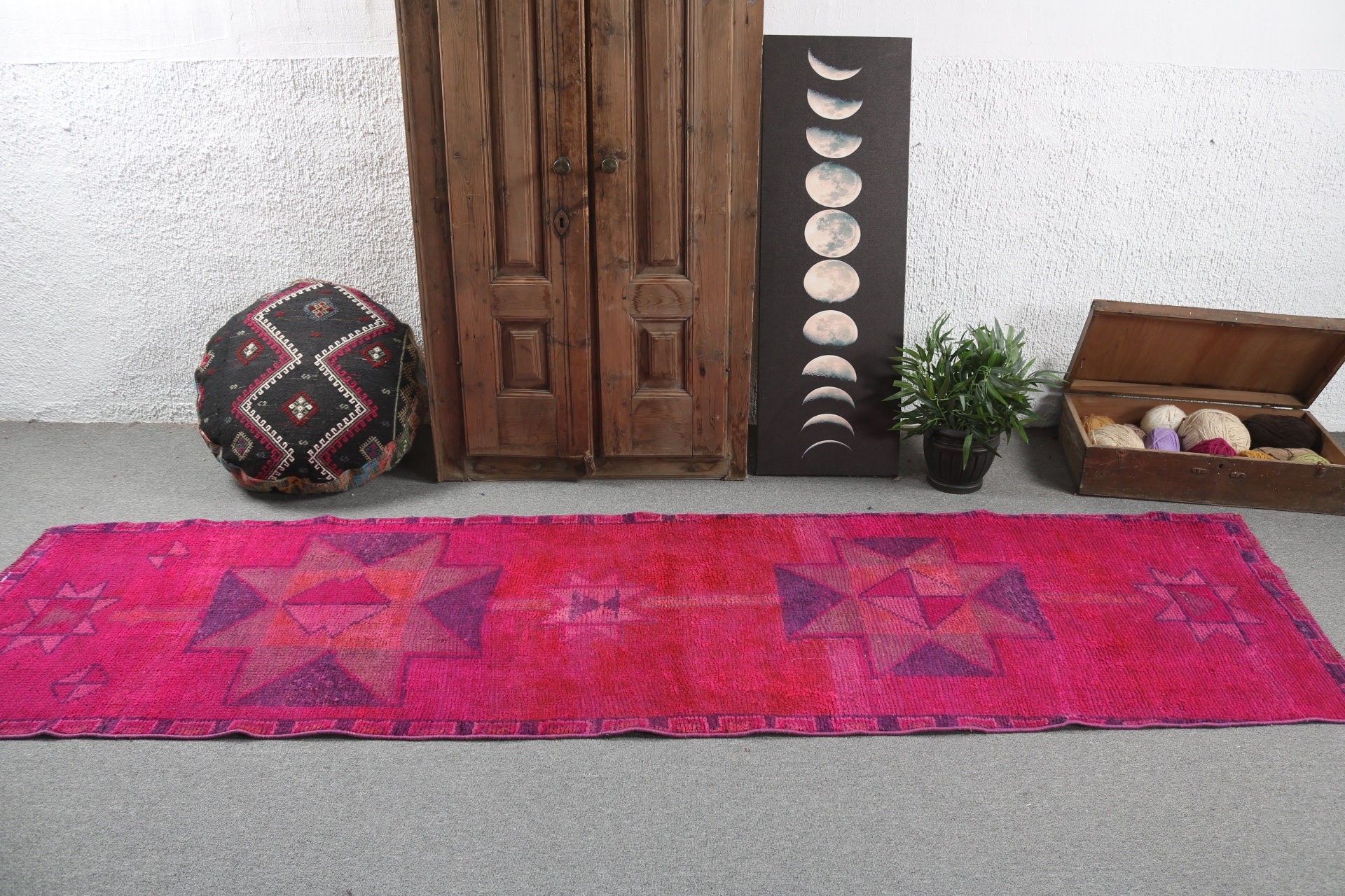 Tribal Rugs, Pink Bedroom Rug, Stair Rug, Vintage Rugs, Rugs for Corridor, 2.8x10.1 ft Runner Rug, Wool Rugs, Anatolian Rug, Turkish Rug